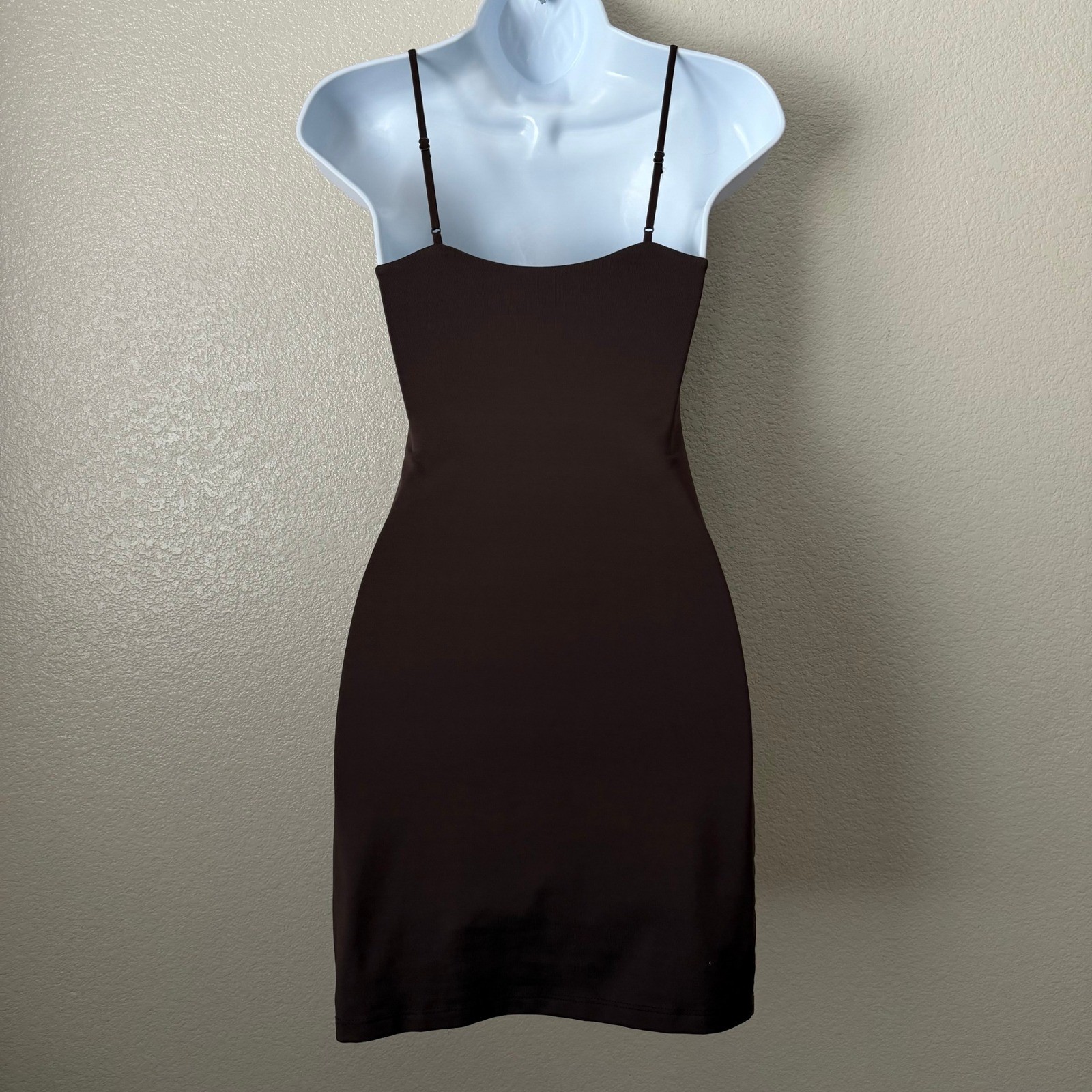 Aritzia Babaton Dress Womens XS Espresso BrownContour Mini Adjustable Straps