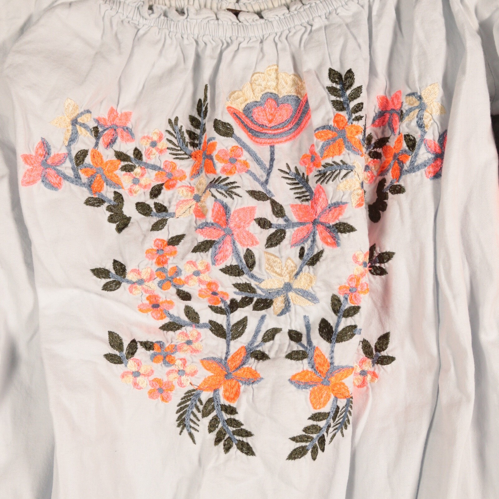 Free People Boho Dress Size Medium Off Shoulder Embroidered Festival Applique