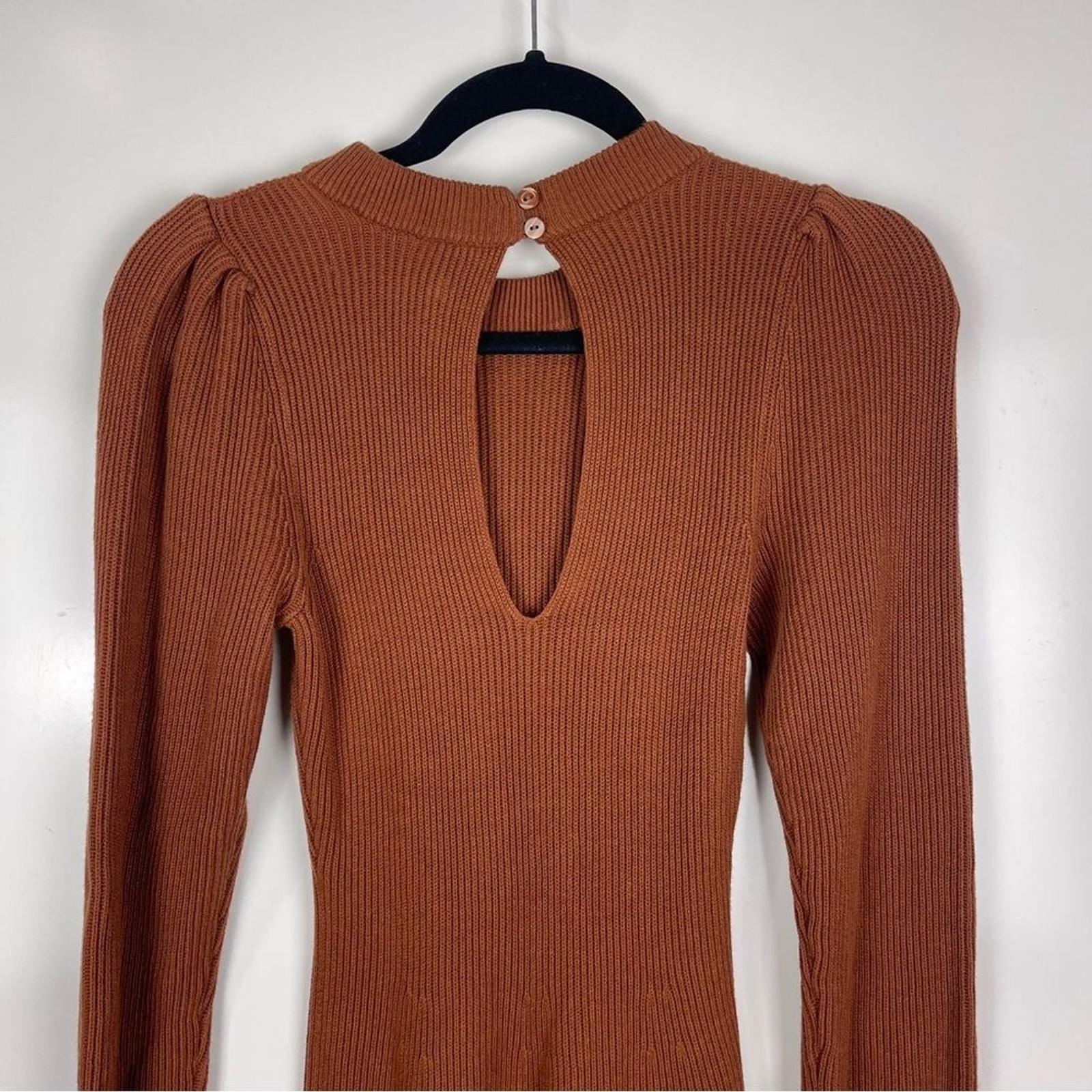 Abercrombie & Fitch Ribbed Knit Sweater Dress NWT Long Sleeve Brown Size XS