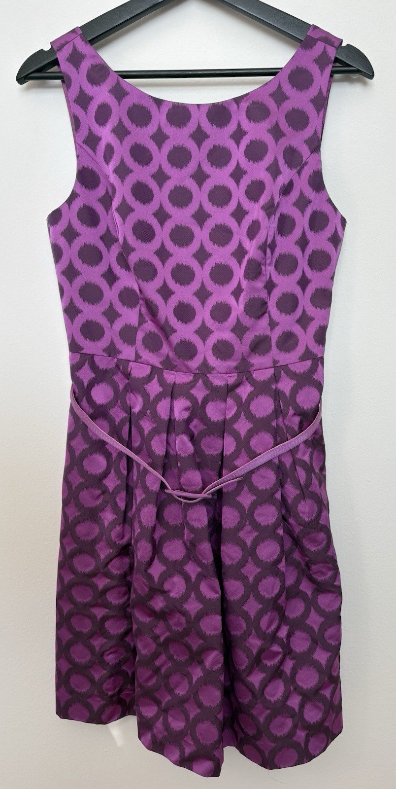 Trina Turk Blaze Black Plum Lined Sleeveless Dress Size 6 Sku#179
