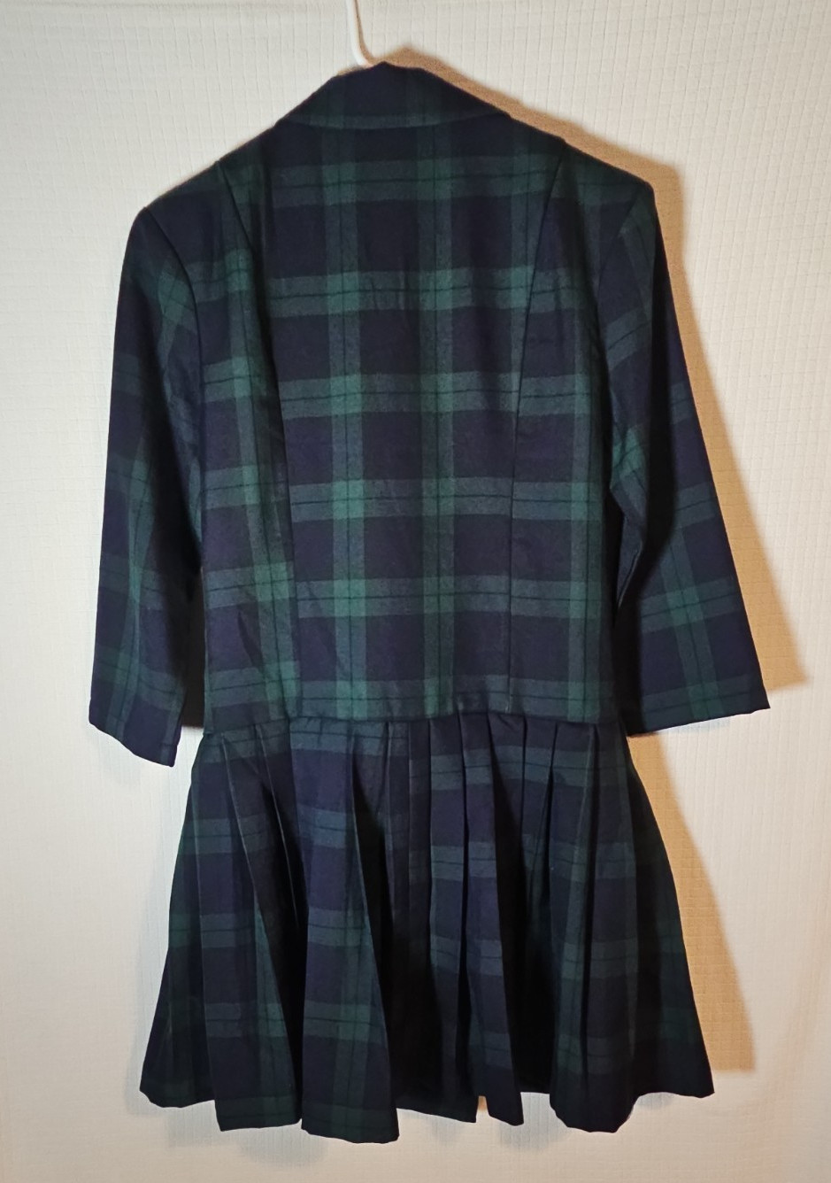 Alexia Admor Button Down Dress-Emerald Green Blue and Black Plaid-Size 6-NWT