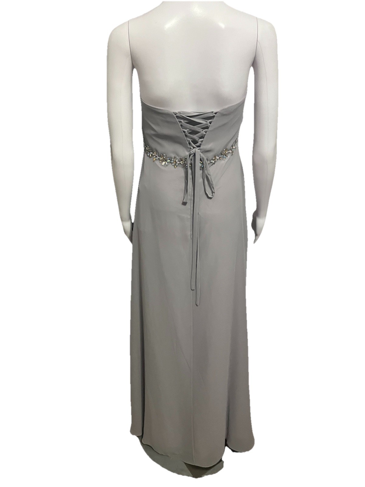 Fiesta Fashion Size L (8-10) Grey Strapless Formal Dress Long Gown Prom NWT
