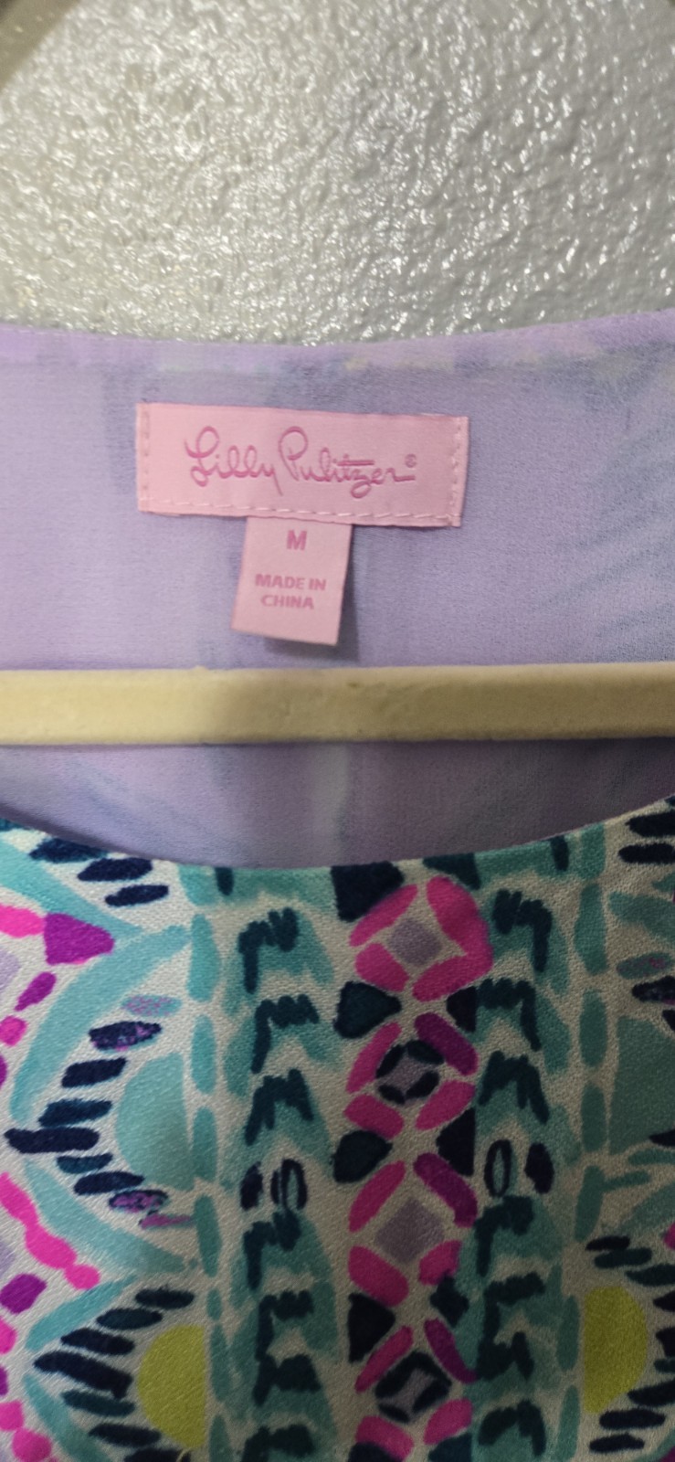 Womens Lilly Pulitzer Jackie Shift Dress It’s Impawsible Lilac Verbena M