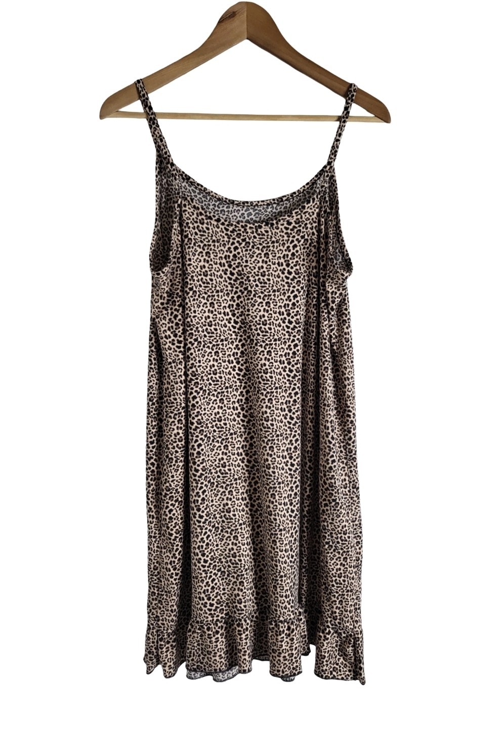 Rene Rofe Sleepwear Leopard Print Mini Dress Adjustable Straps Size M