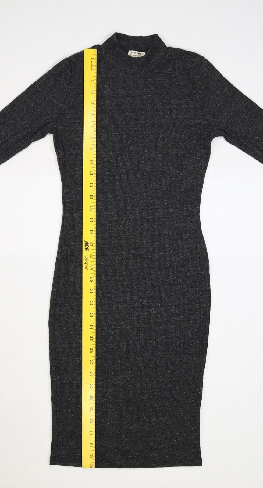 Heart & Hips Dress Womens Small Charcoal Gray Mock Neck Long Sleeve Bodycon