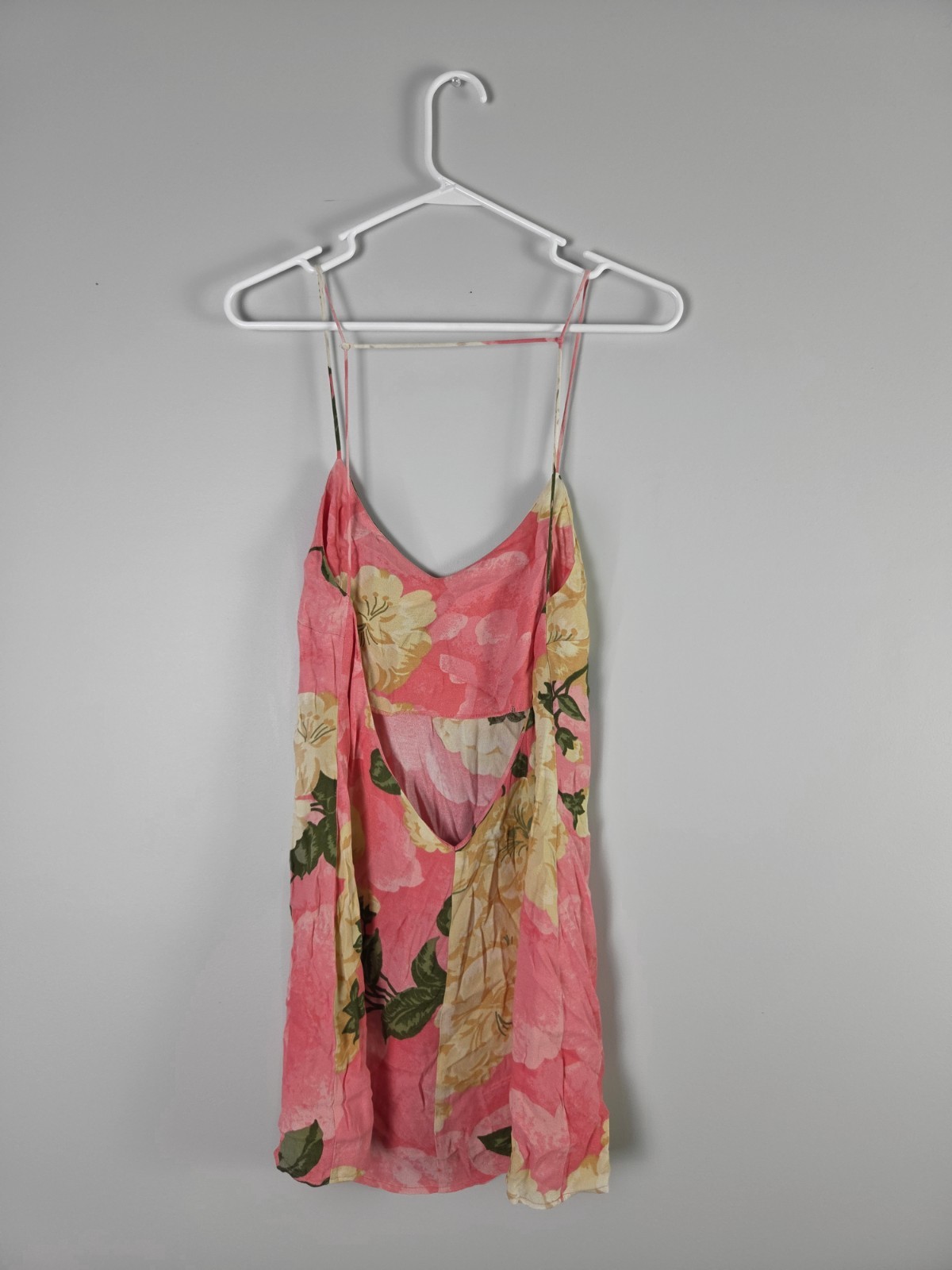 Reformation Hanoi Pink Floral Backless Slip Mini Dress Size Small