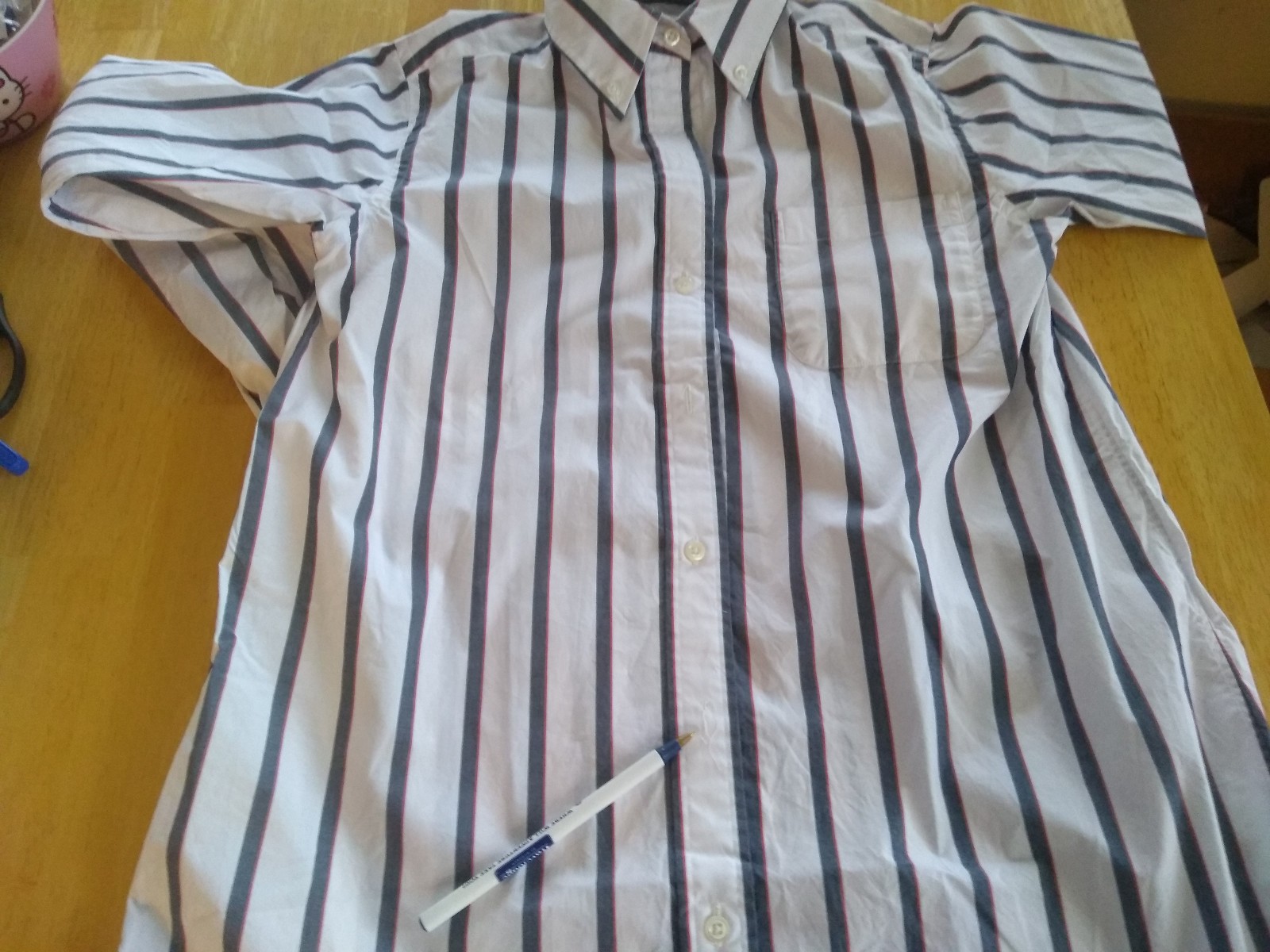 New Thom Browne White Blue Red Broadcloth Thigh Length Cotton Dress TB1 Small