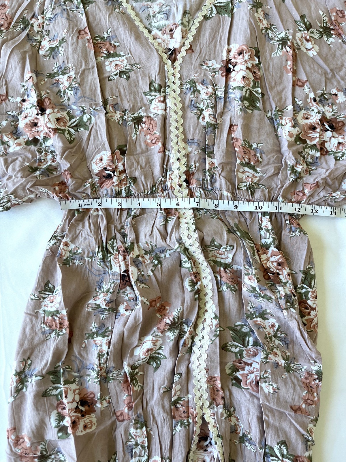 Prairie Cottagecore Oversized Kimono Style Floral Dusty Mauve Maxi Slit Dress