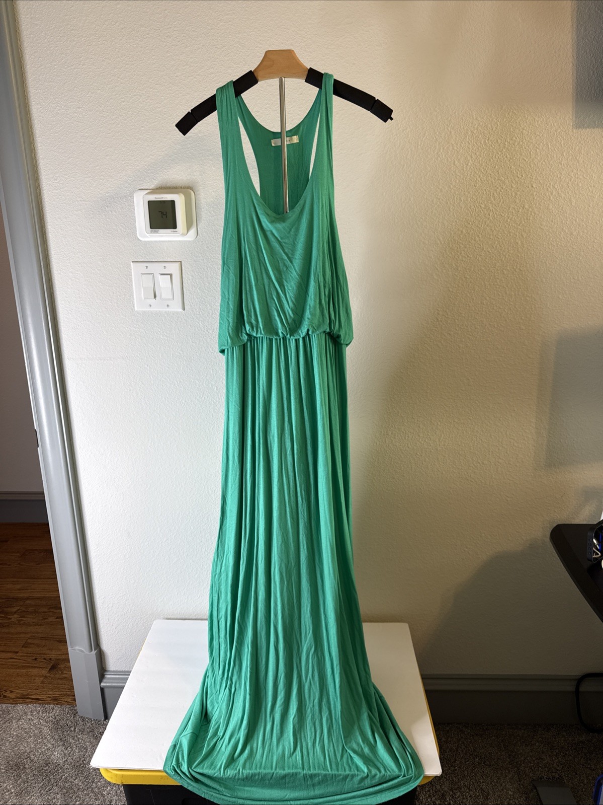LUSH Hi-Lo Women’s Sundress Racer Back Stretch Green One Size Fits Most