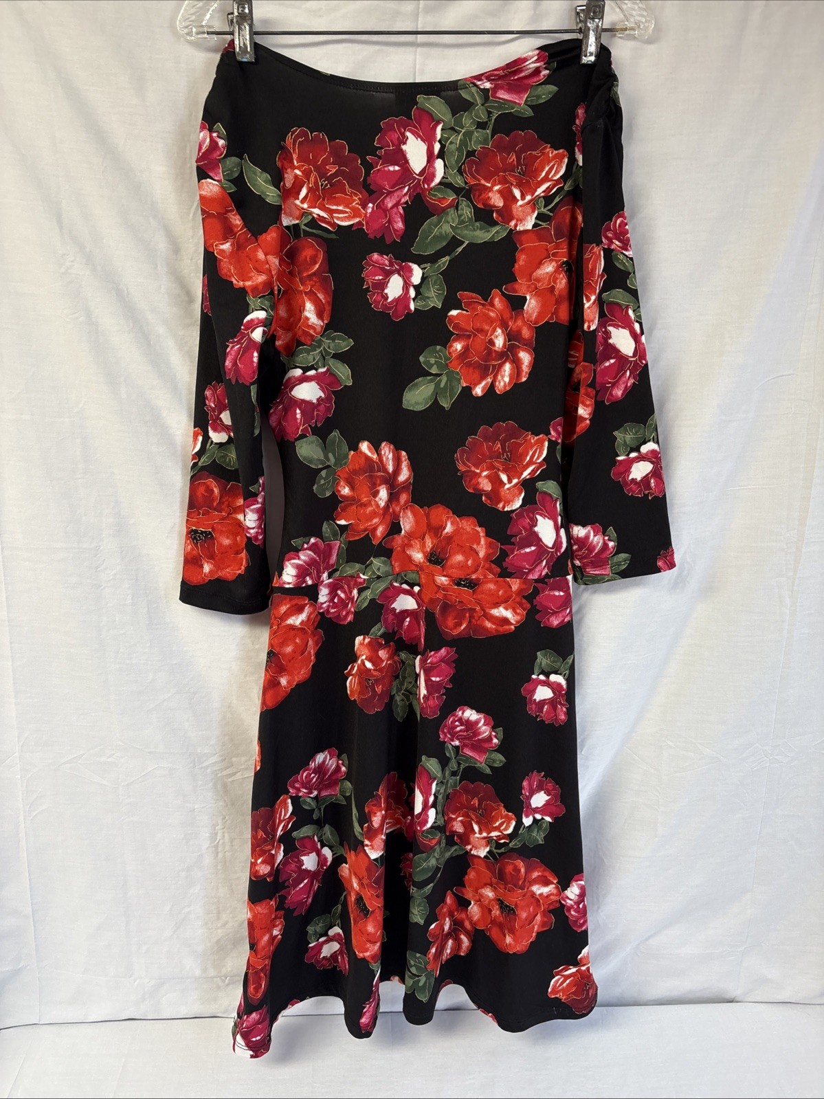 Enfocus Studio Dress -Black with Floral Print – Size 8 – PRE-OWNED – GOOD