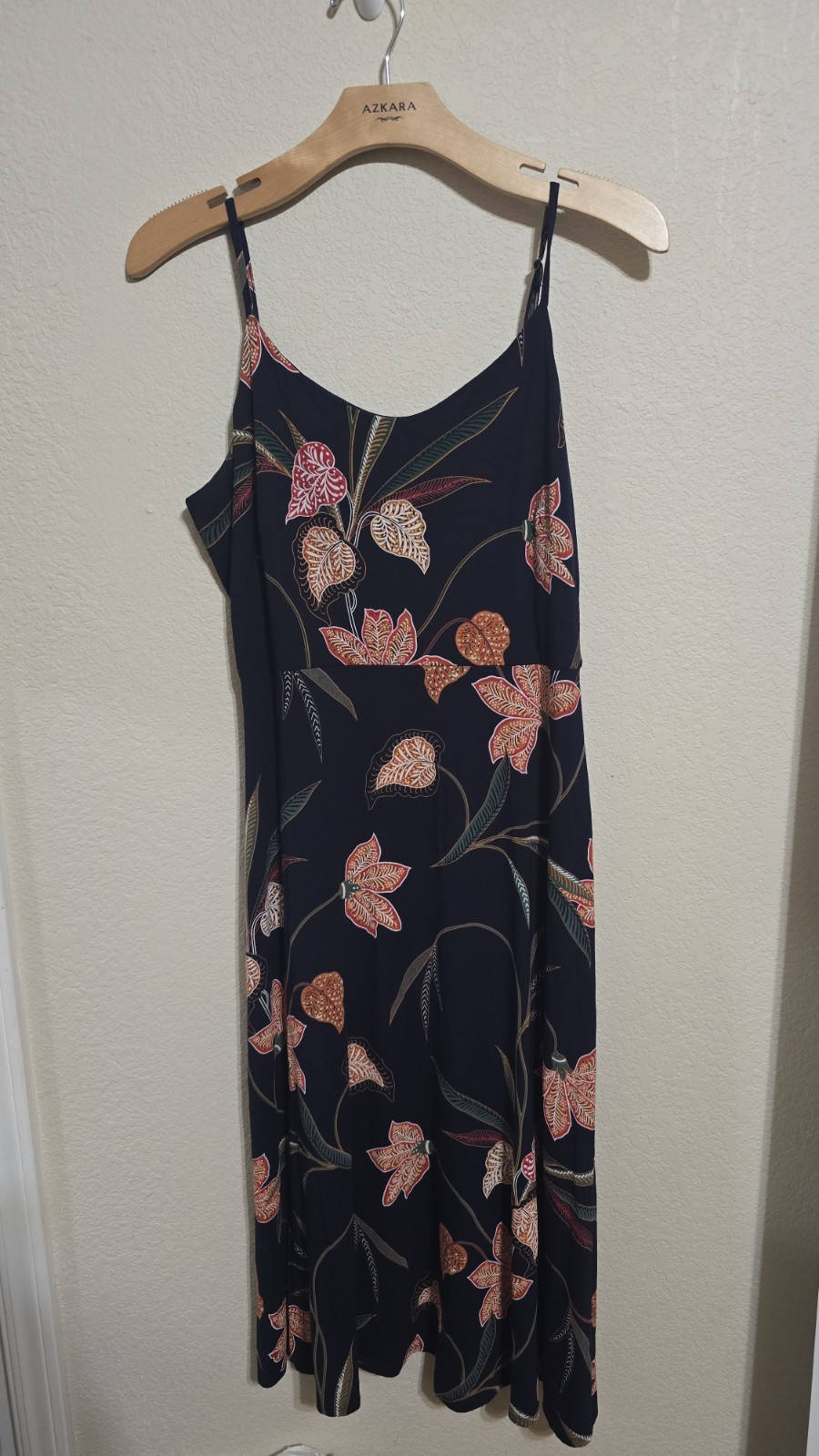“NEW” ANN TAYLOR LOFT 🌸 SIZE 8 BLUE TROPICAL PRINT/STRETCH MAXI DRESS