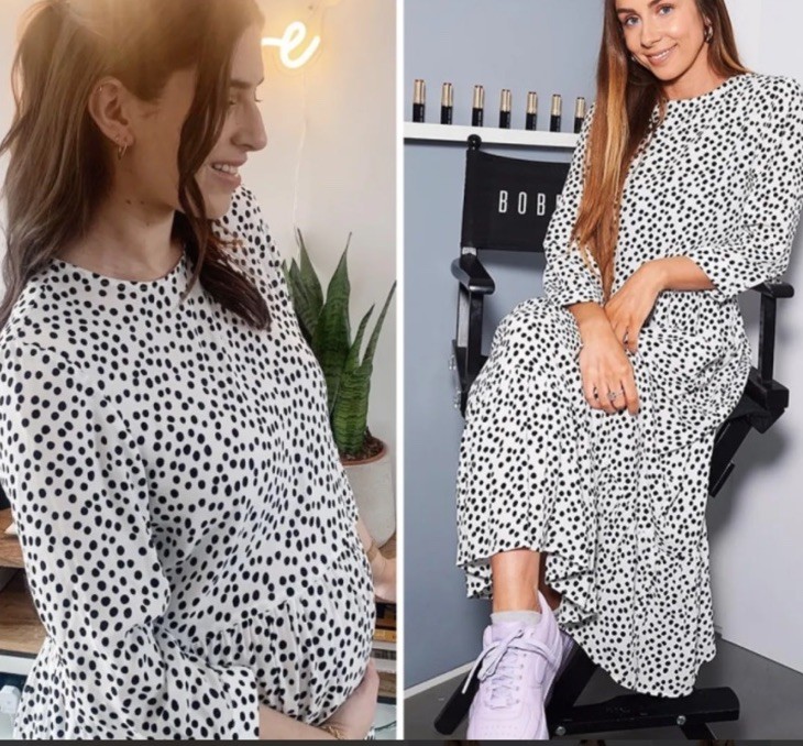 BNWT Zara White Black Polka Dots Dress Size M-L 3/4 Sleeve Ruffled Bottom VIRAL