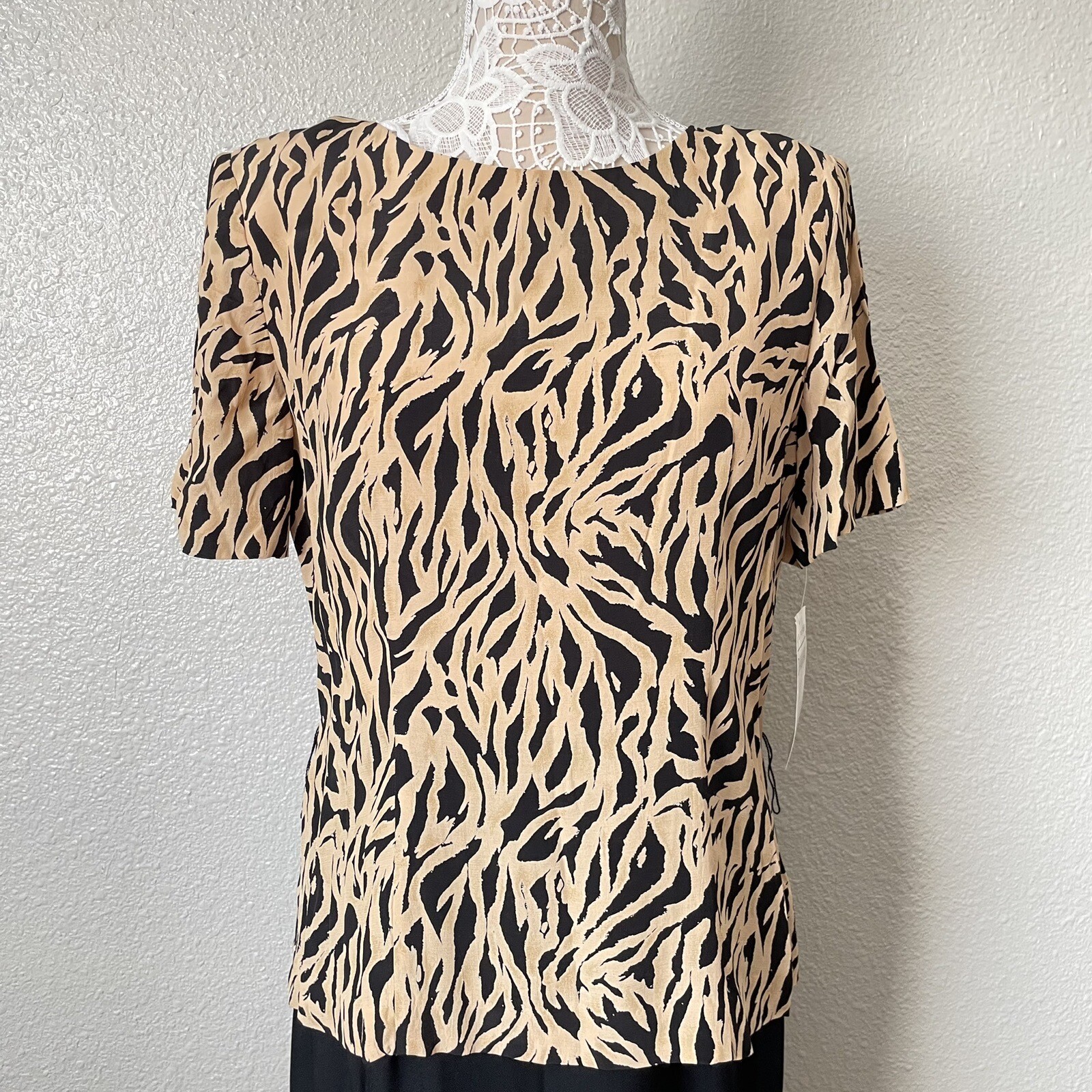 Lois Snyder Dani Max Tiger Office Evening Maxi Dress 90s 80s Vintage Modest 12