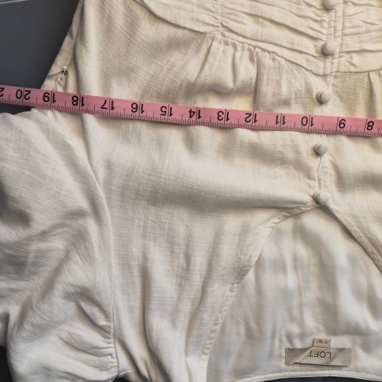 LOFT Ann Taylor White Cottagecore Linen Dress Size 12
