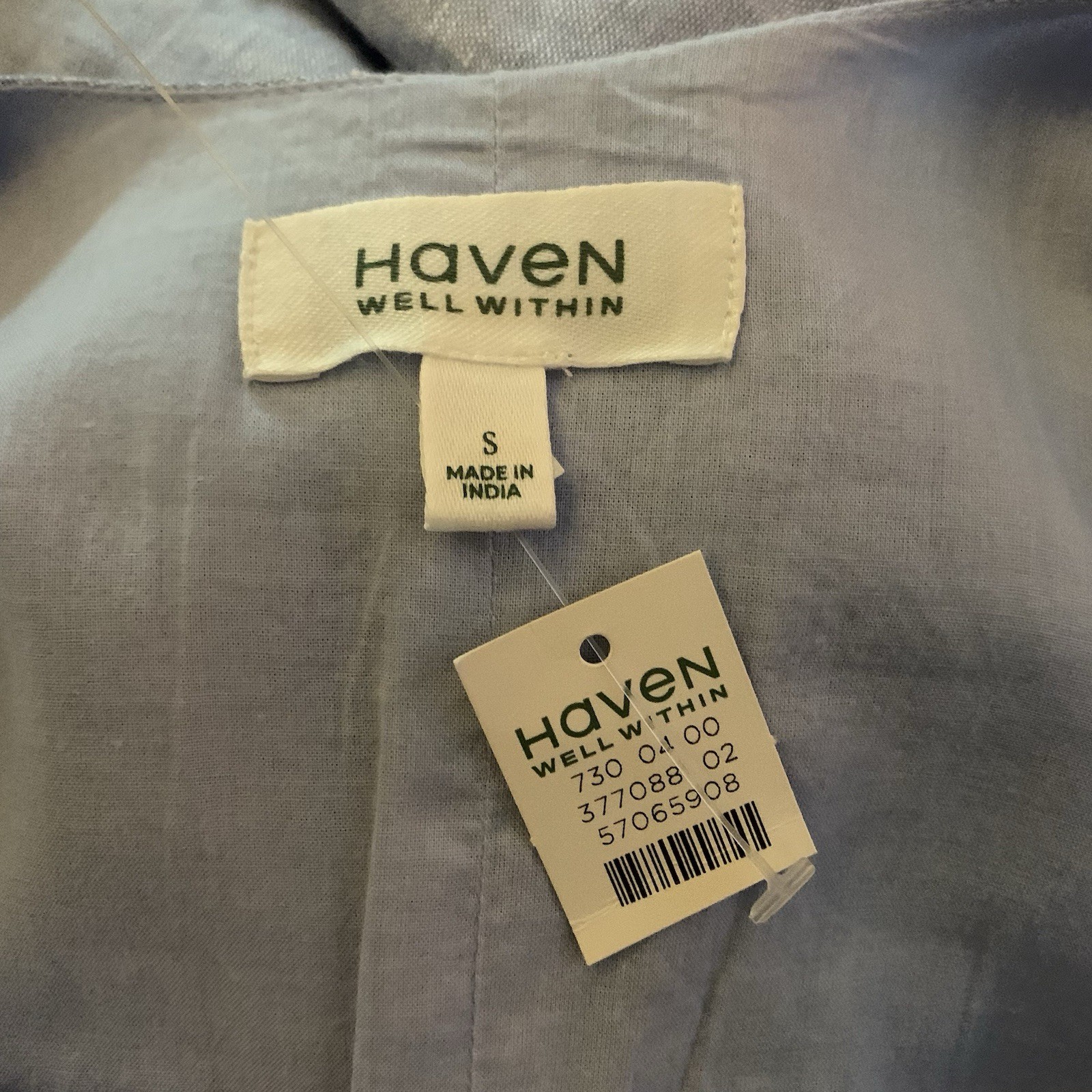 Haven Well Within Sz.S Blue Linen Sleeveless Tier Maxi Pockets Coastal Dress NEW