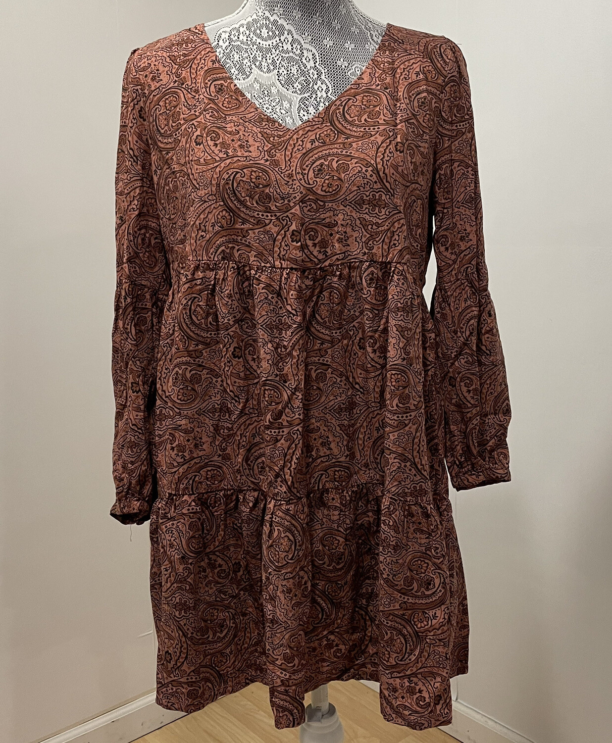 Rachel Ashwell Paisley Prairie Dress Womens Small Boho Cottage Core Ruffle