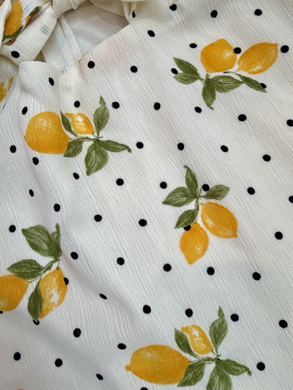 City Studio Women’s S White Polka Dot Lemon Print V-Neck Cutout Mini Dress