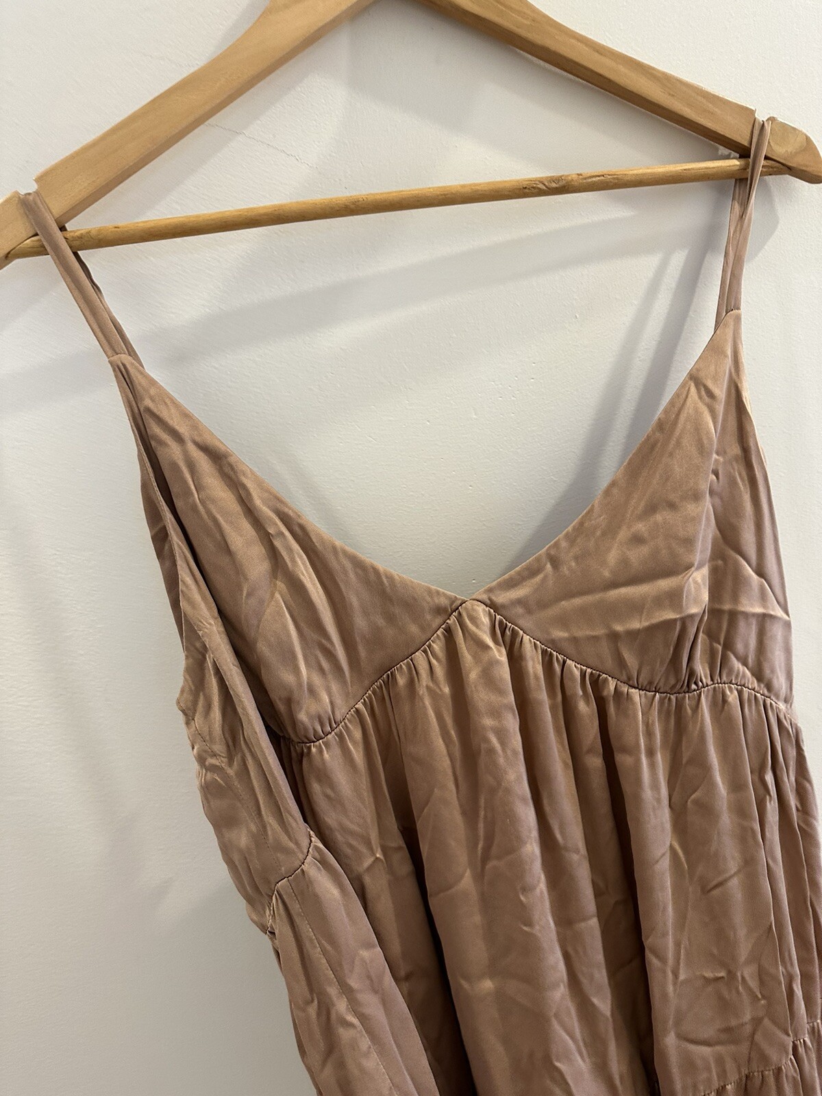 Husk Brown Silk Maxi Dress Size 14