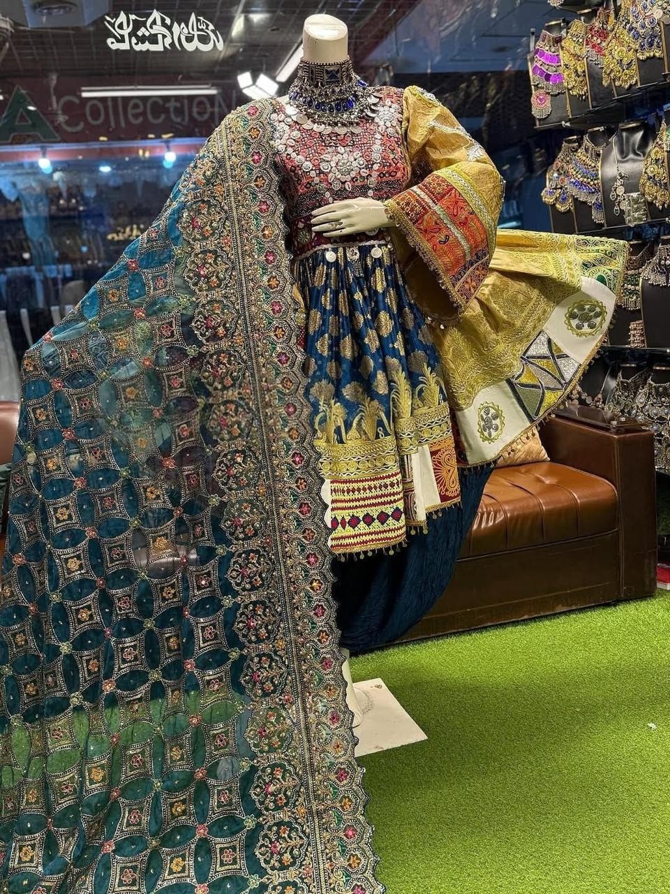 Afghan short kochi nikkah dress for women.party and wedding attan dress