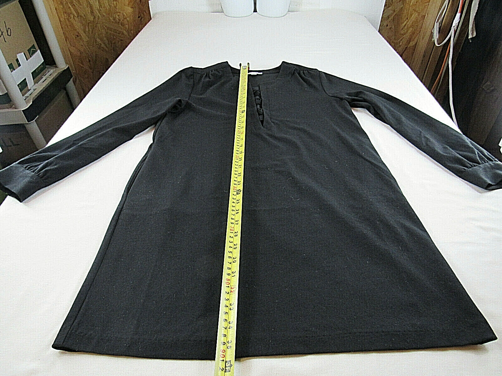 See U Soon Black Dress With Pockets M [ 38in Bust 36L ] Laced Neck