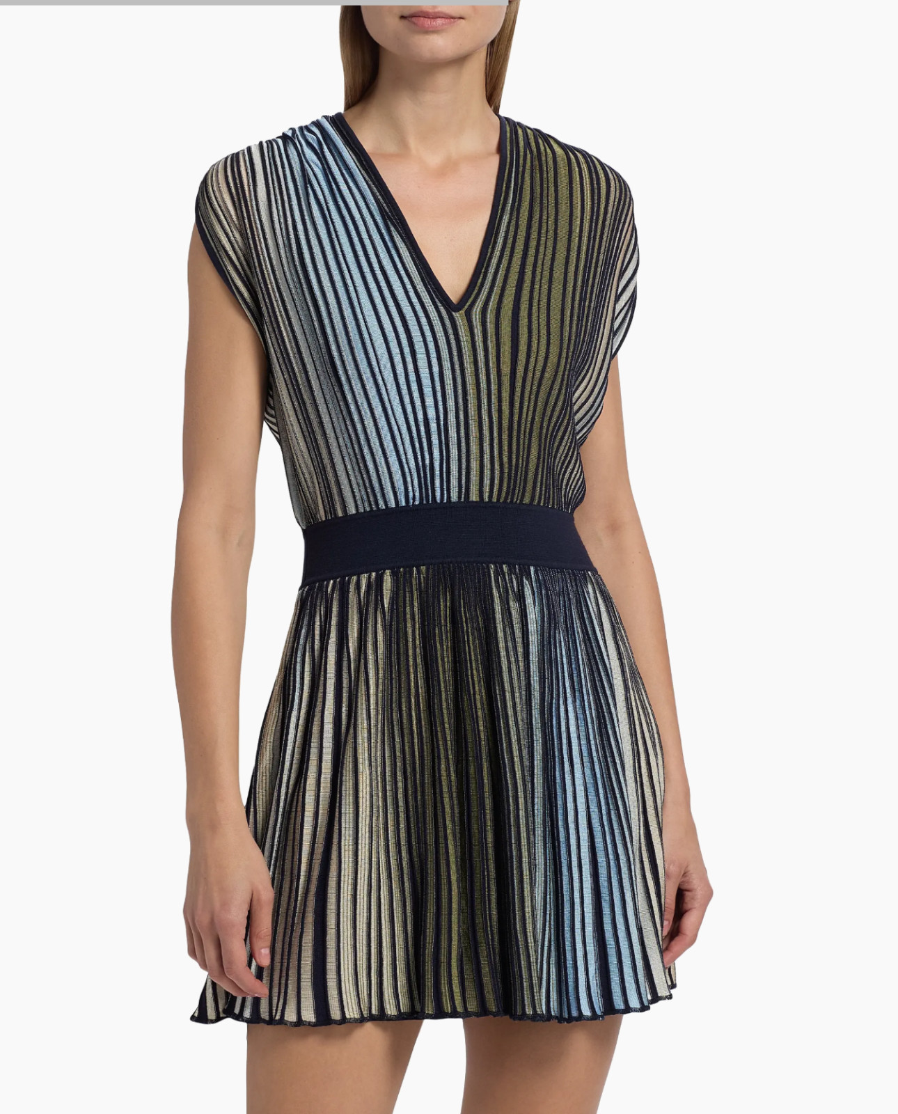 Ramy Brook Marisol Striped V-Neck Minidress Sz S $545 New NWT Ombre Stripe