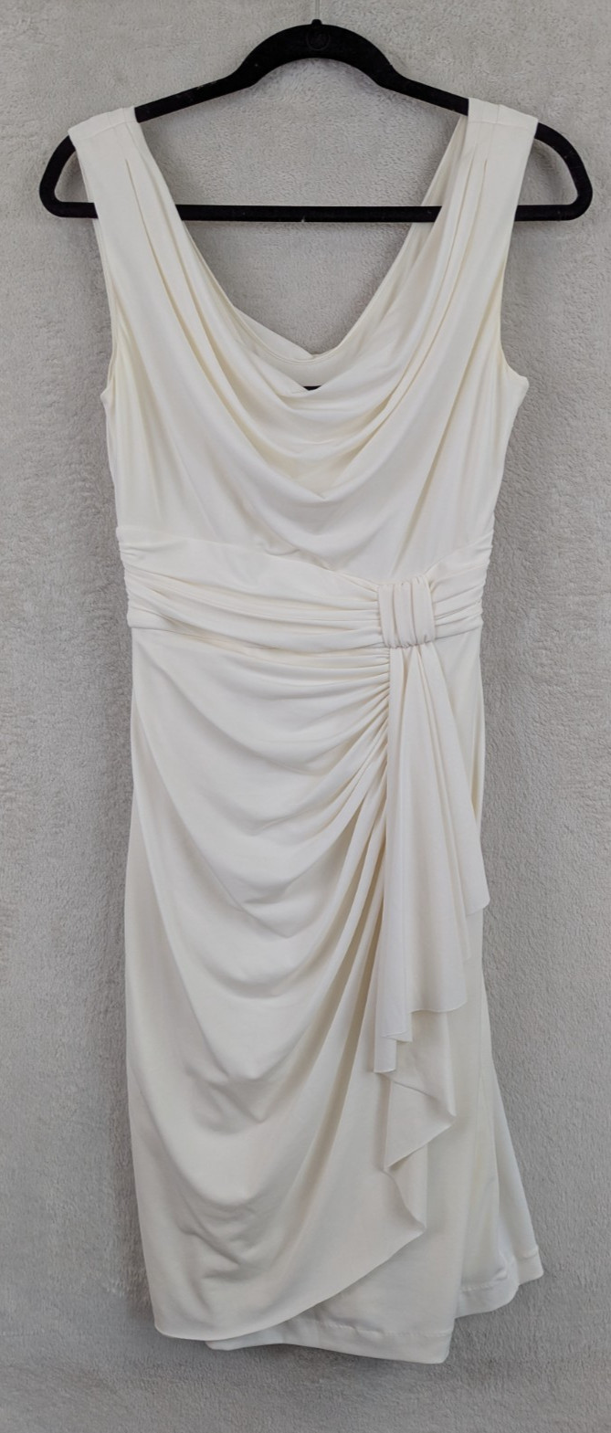 WHBM sz 4 Ecru Dress slinky stretchy sleeveless tank lined 2416