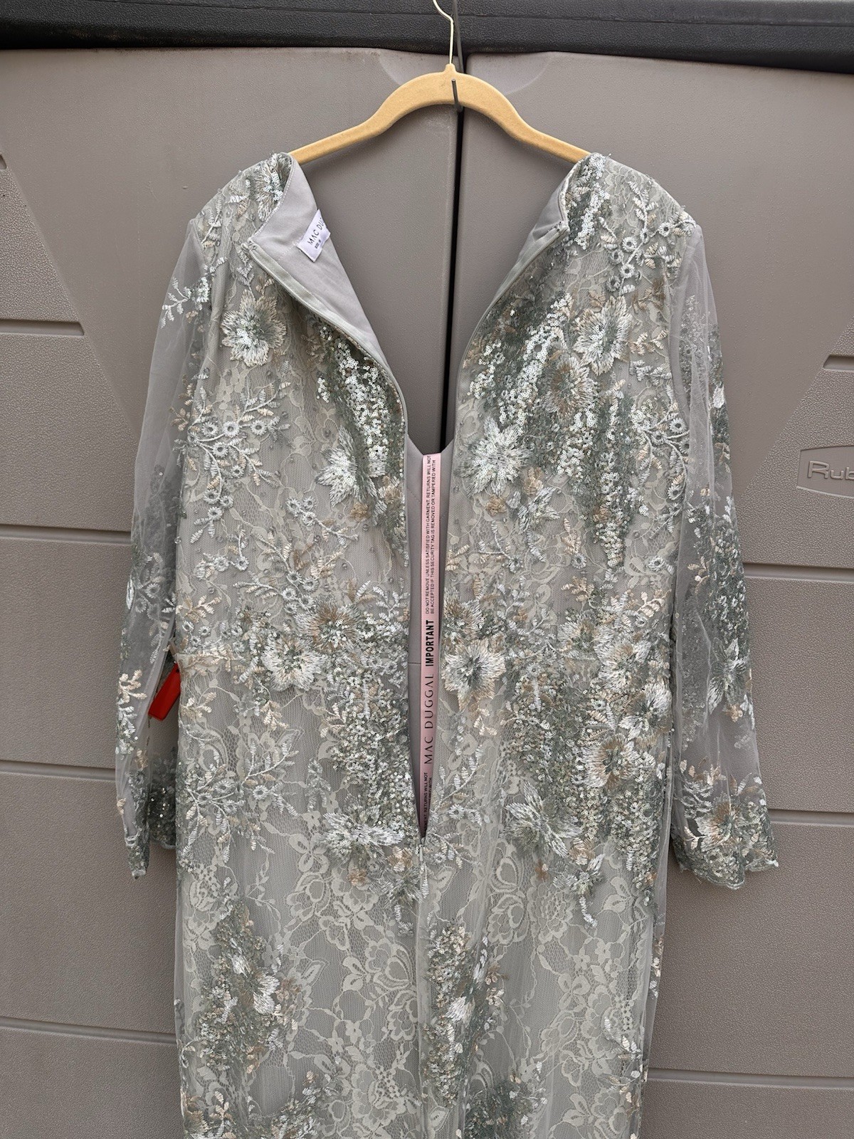 Mac Duggal Floral Embellished V-Neck Illusion Long Sleeve Gown 67539 Seamist 18