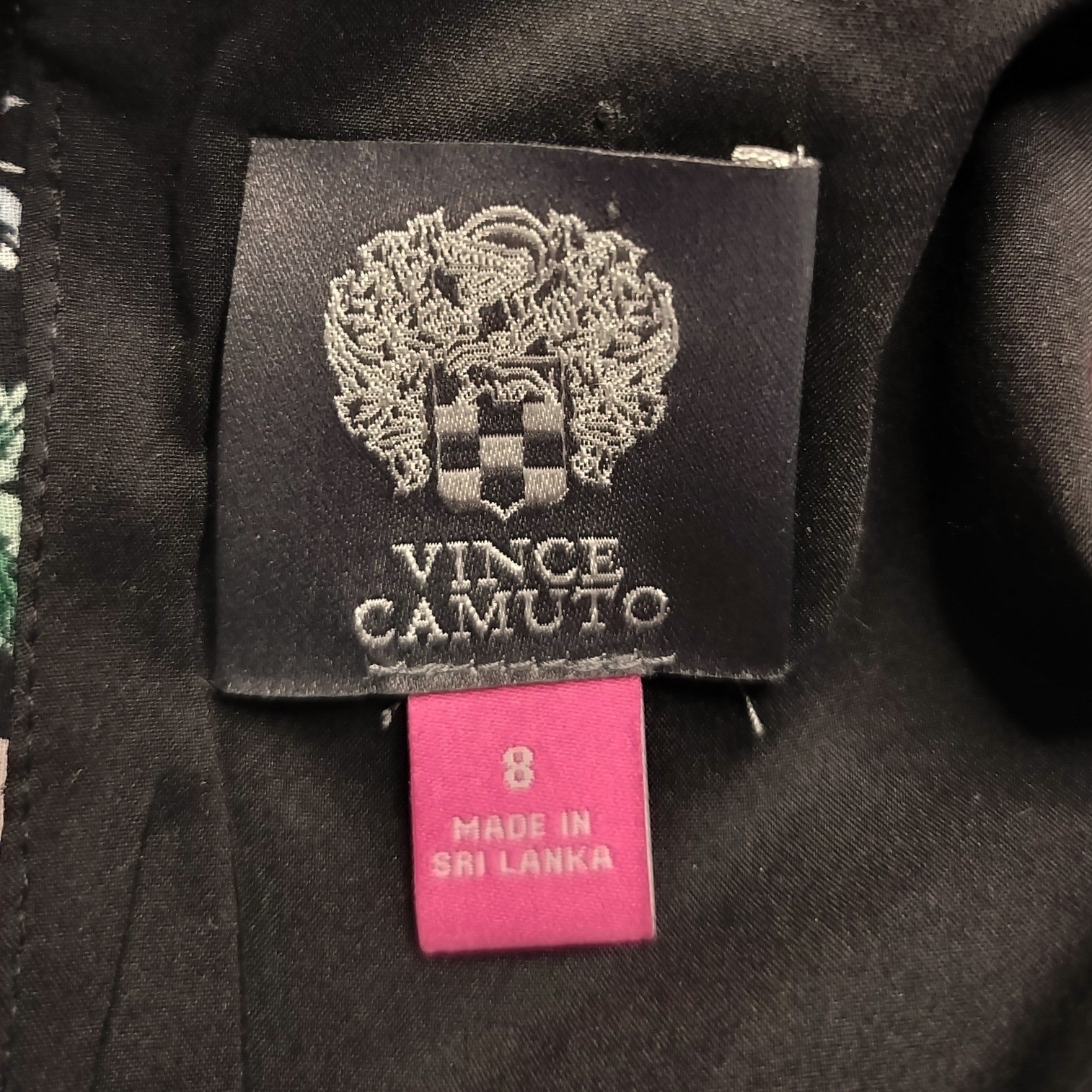 Vince Camuto Chiffon Cold Y2K Shoulder Ruffle Shift Dress Black Floral