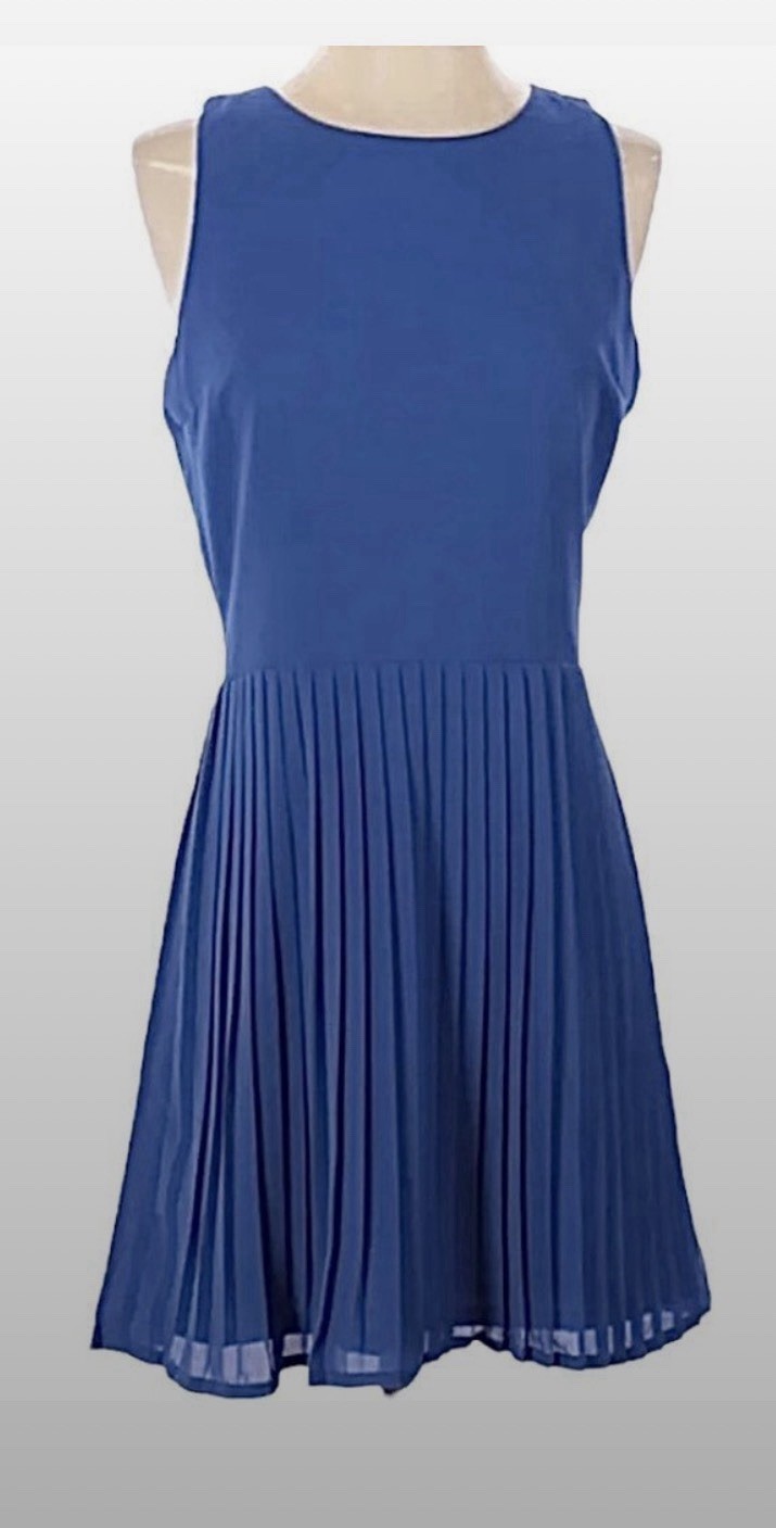 PIM + LARKIN Blue A-Line Sleeveless Zip Crew Neck Size XL NWT