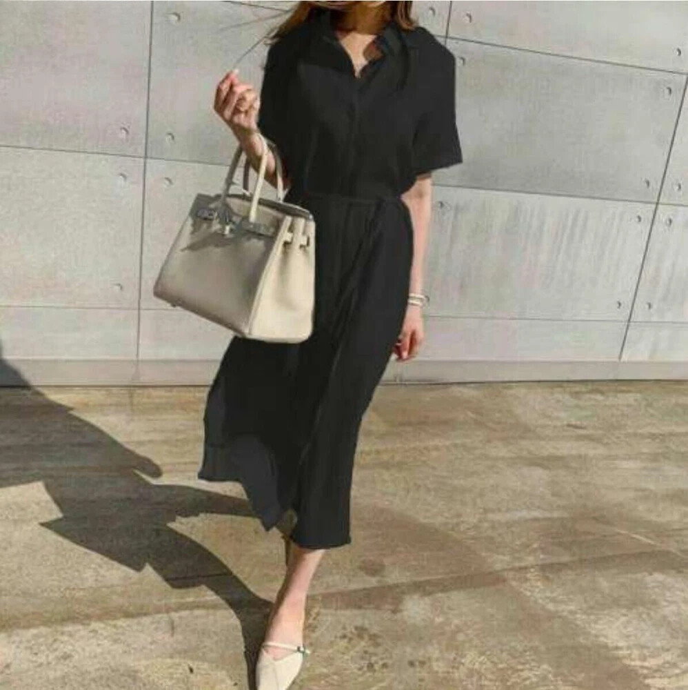 Lady Summer Casual Button-Down Shirt Dress Cotton Linen Long Tunic Beach Kaftan