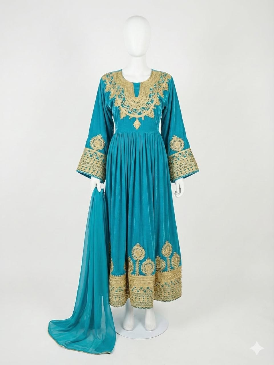 Afghan long valvet kochi Eid dress for women.Afghan party and wedding dress