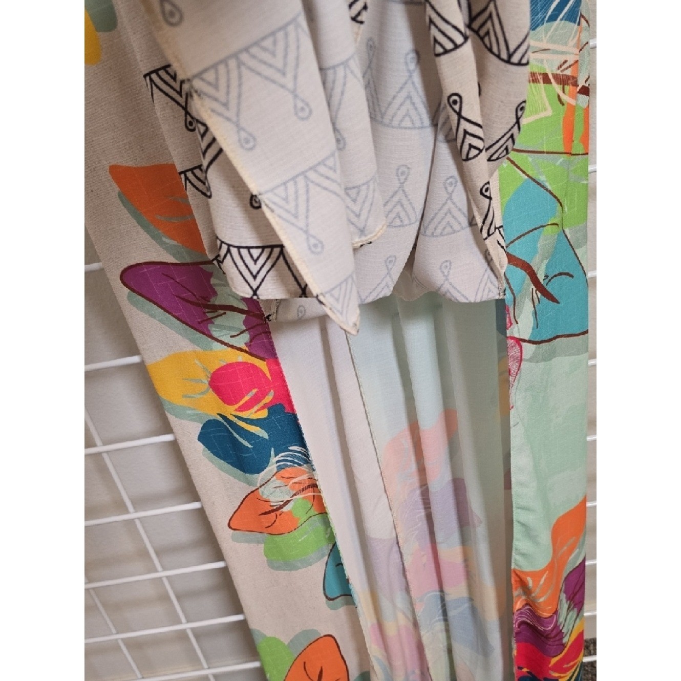 Tropical Colorful Leaf Pattern Yumarimel Brazilian Maxi Dress Size Medium NWT