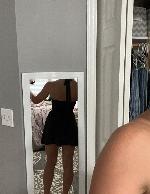 Women Halter Neck Backless Mini Dress Bodycon Party Clubwear Black S M L XL
