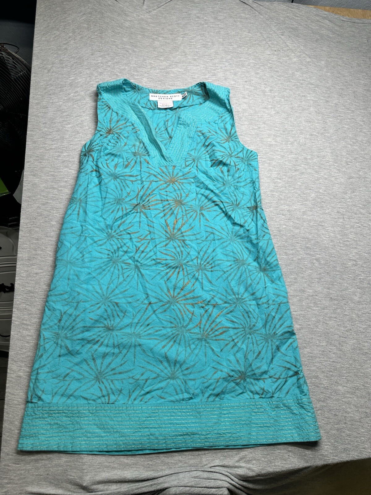 Gretchen Scott Blue/Gold Sleeveless Firework Dress Size M