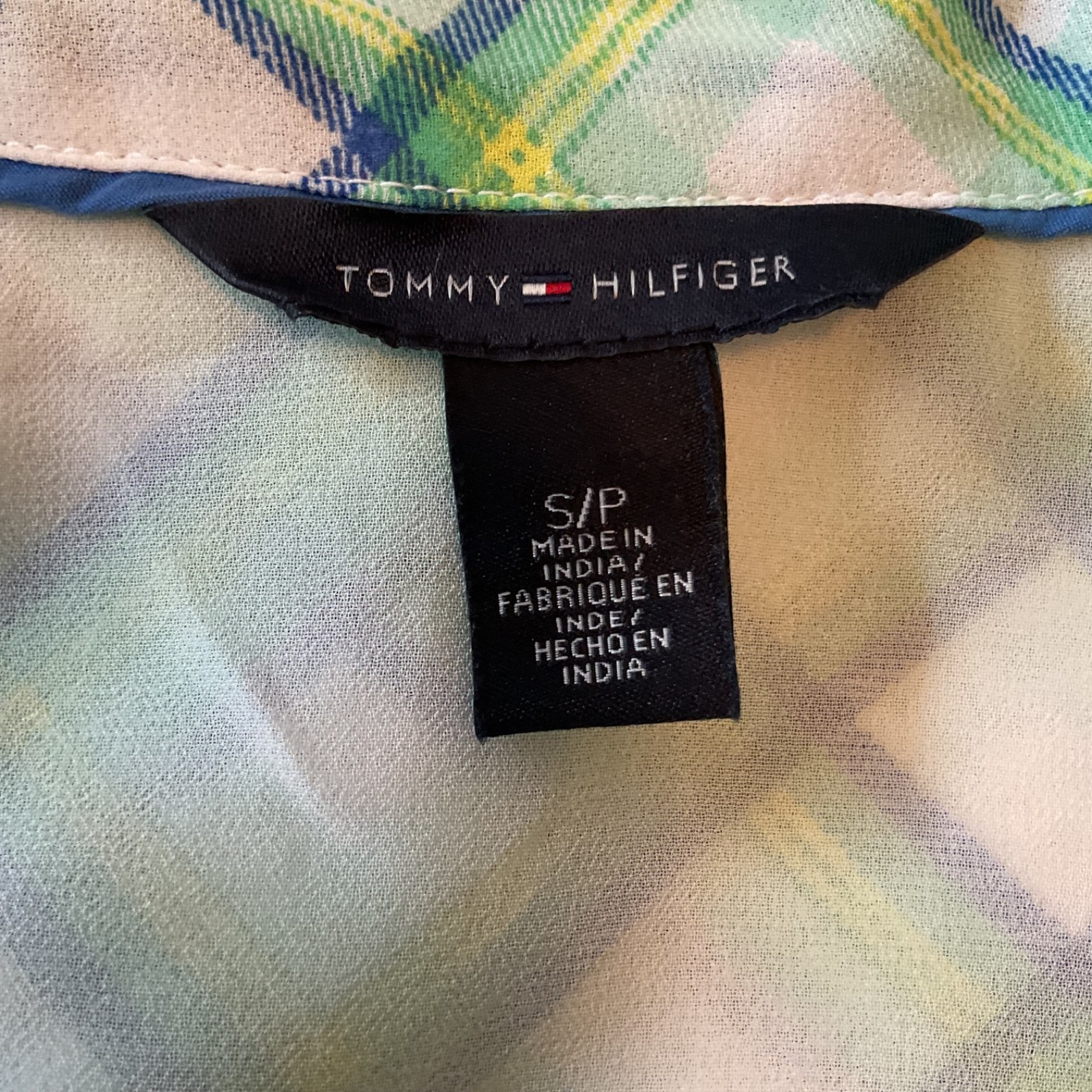 Tommy Hilfiger Green Blue Piaid Long Sleeve Button Down Dress Women’s Sz S/P NWT