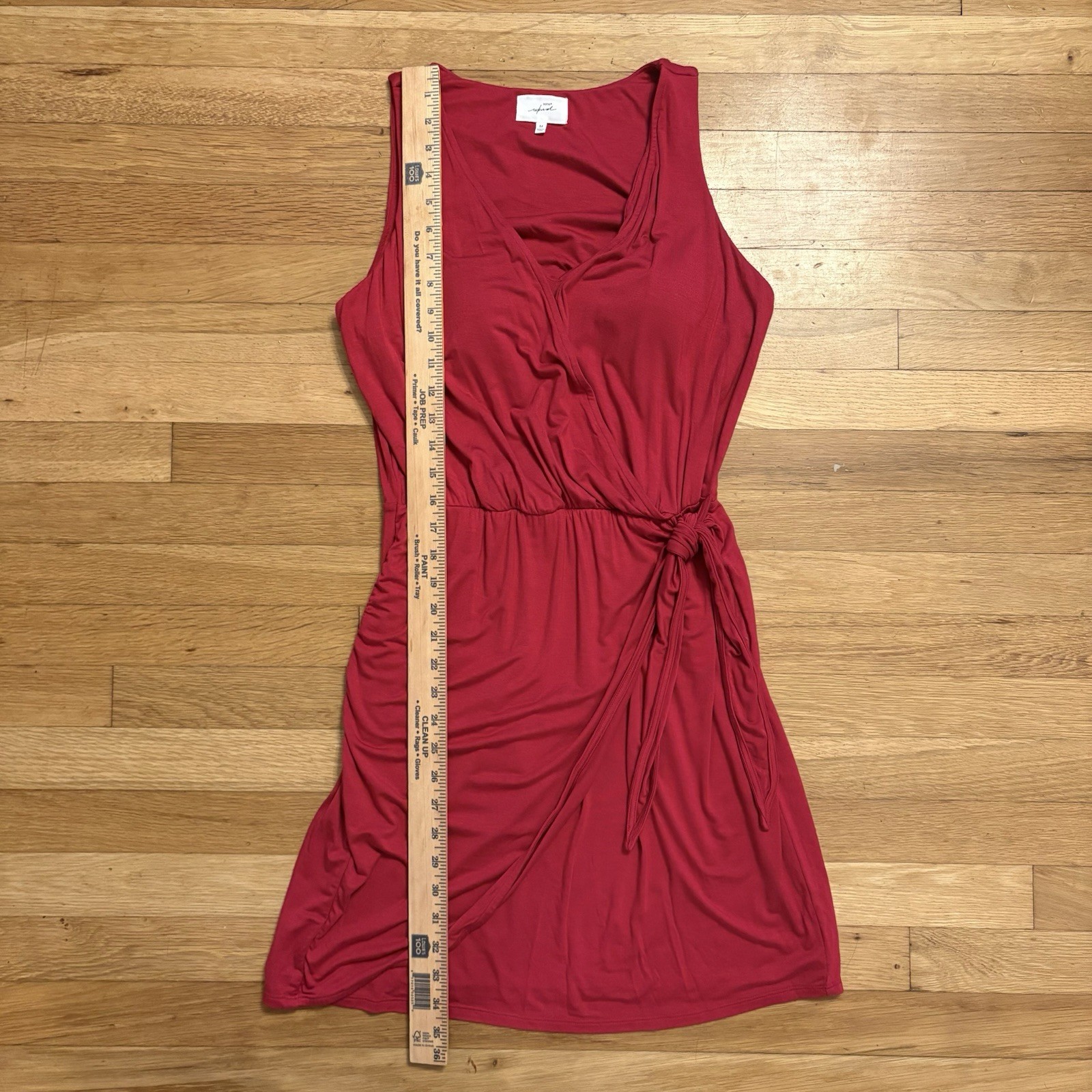 Soma Wknd Faux Wrap Dress Raspberry Red Sleeveless Built In Bra Size M