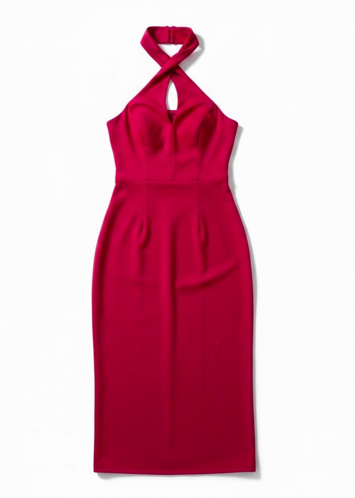 Ali And Jay Red Maxi Halter Top Zip Back Dress Cocktail Feminine Dressy Occasion
