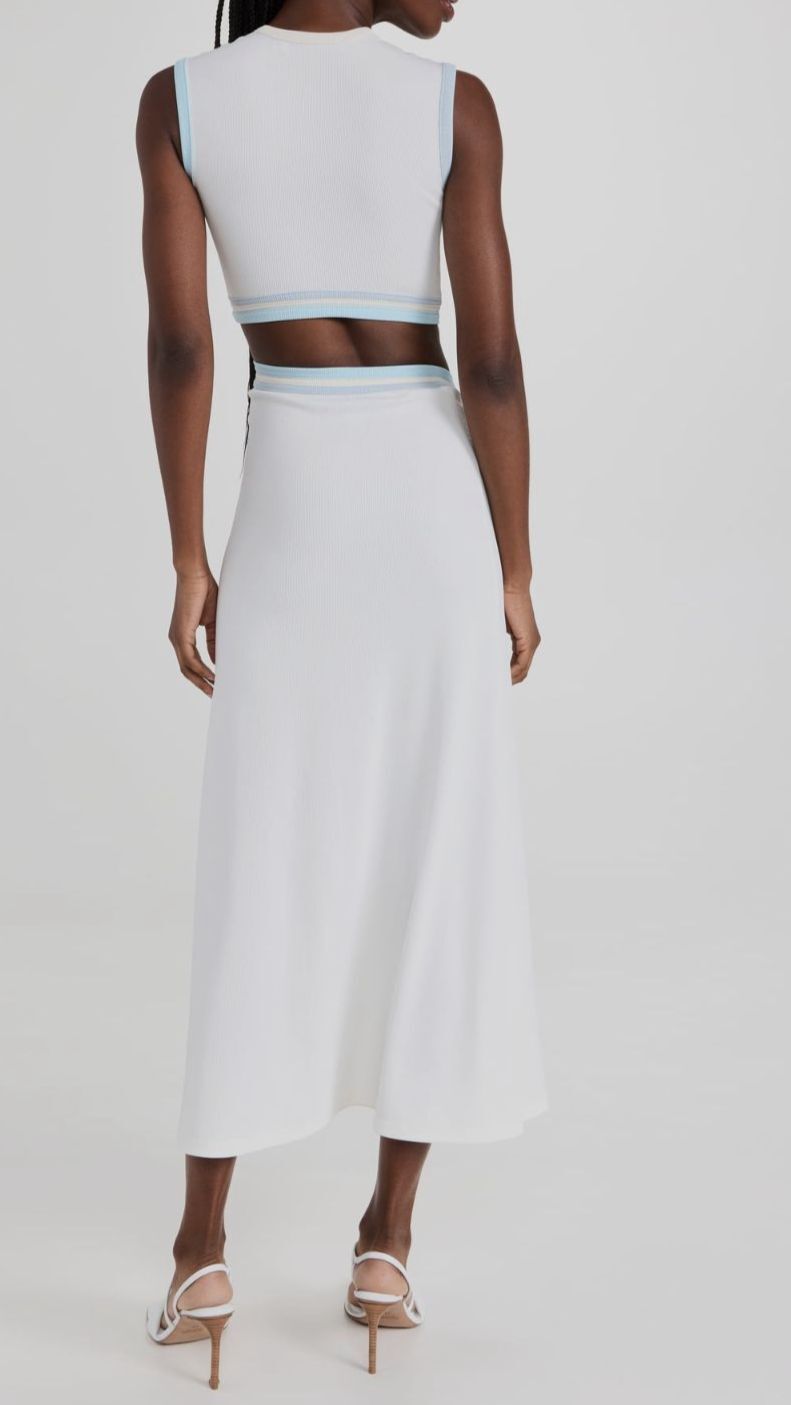 $850 Christopher Esber Women’s White Sleeveless Cutout Torso Maxi Dress Size 12