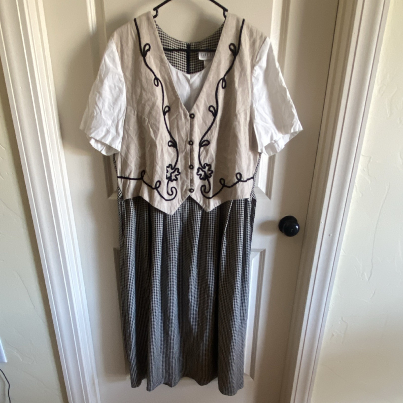 Lady Dorby 18w black and white Vintage Short Sleeve Maxi Length One Piece NW