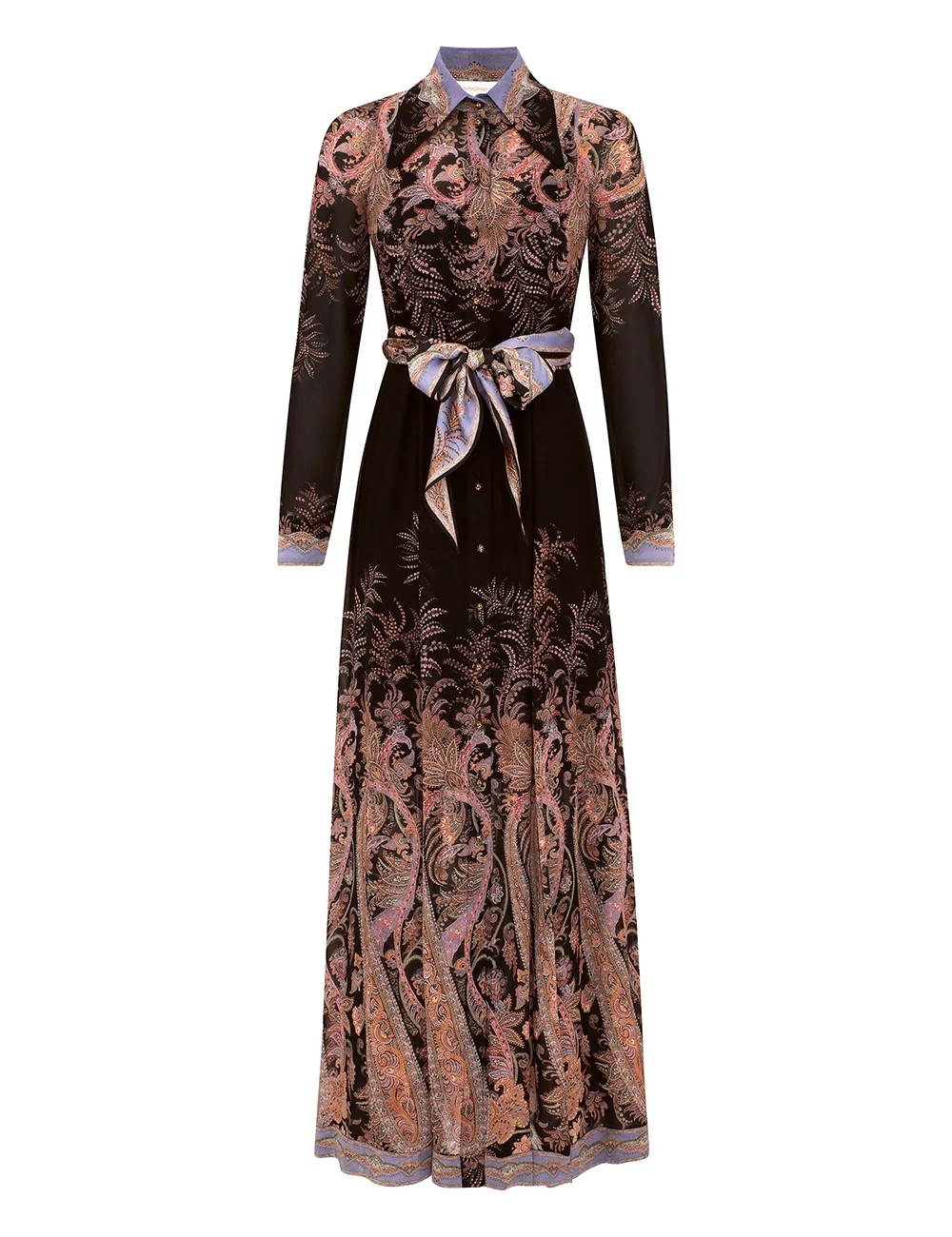 zimmermann Alchemy Buttoned Sheath Dress, Black Paisley, Size XS/S , BNWT
