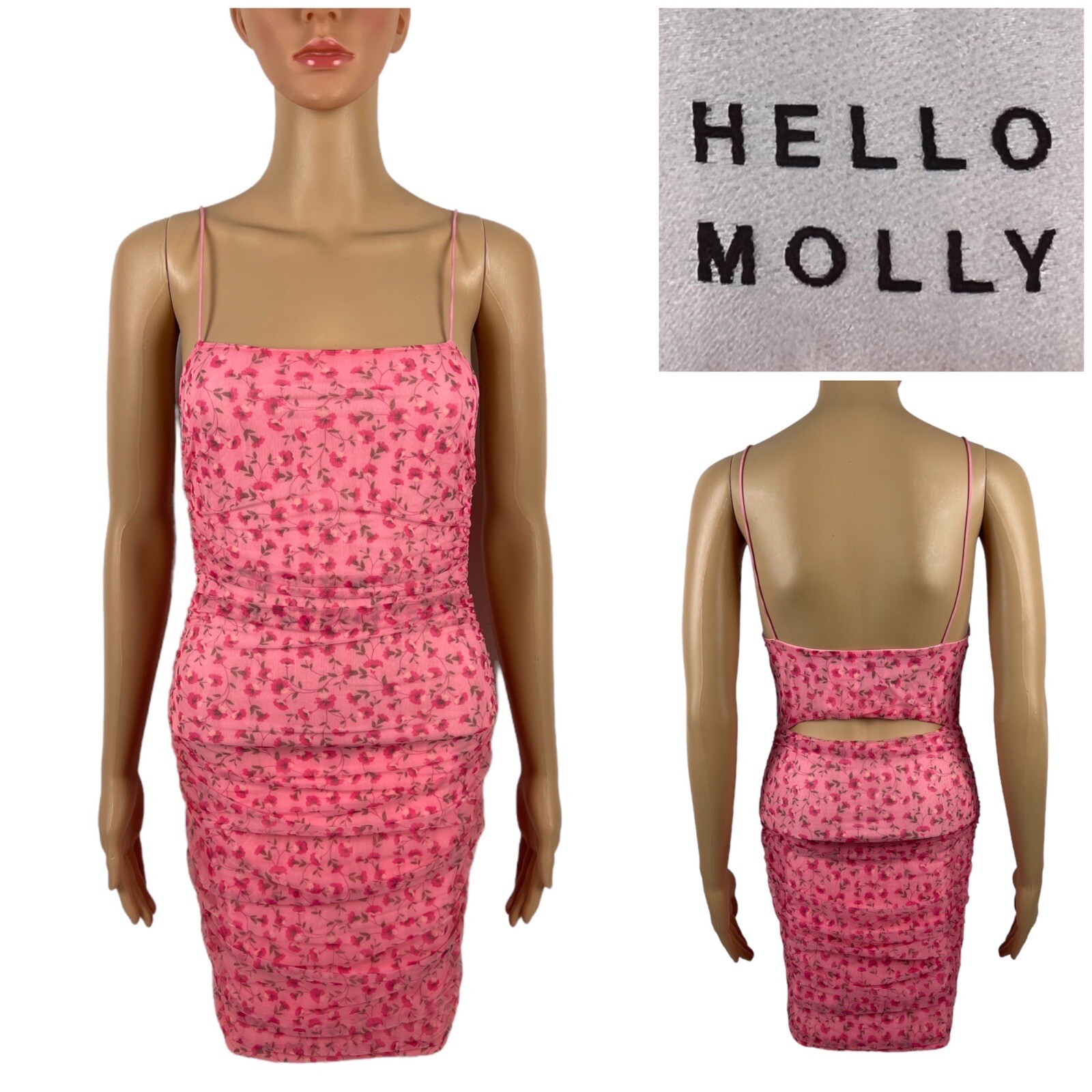Hello Molly Womens Small Dress Mini Sleeveless Floral Soft Focus Pink NWT