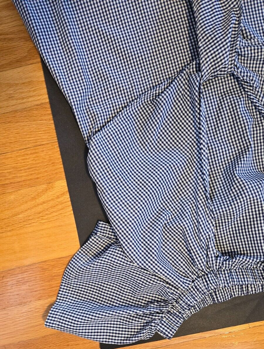 Style Envy Blue and White Front Tie Shirt Dress Women Size Large Cotton Blend