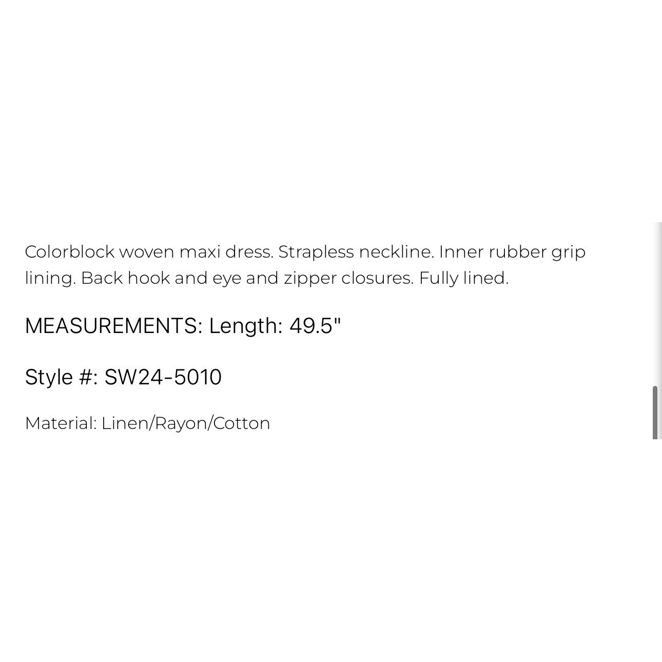 Seven Wonders Colorblock Strapless Maxi Dress Tan Black XS Resort Vacaton