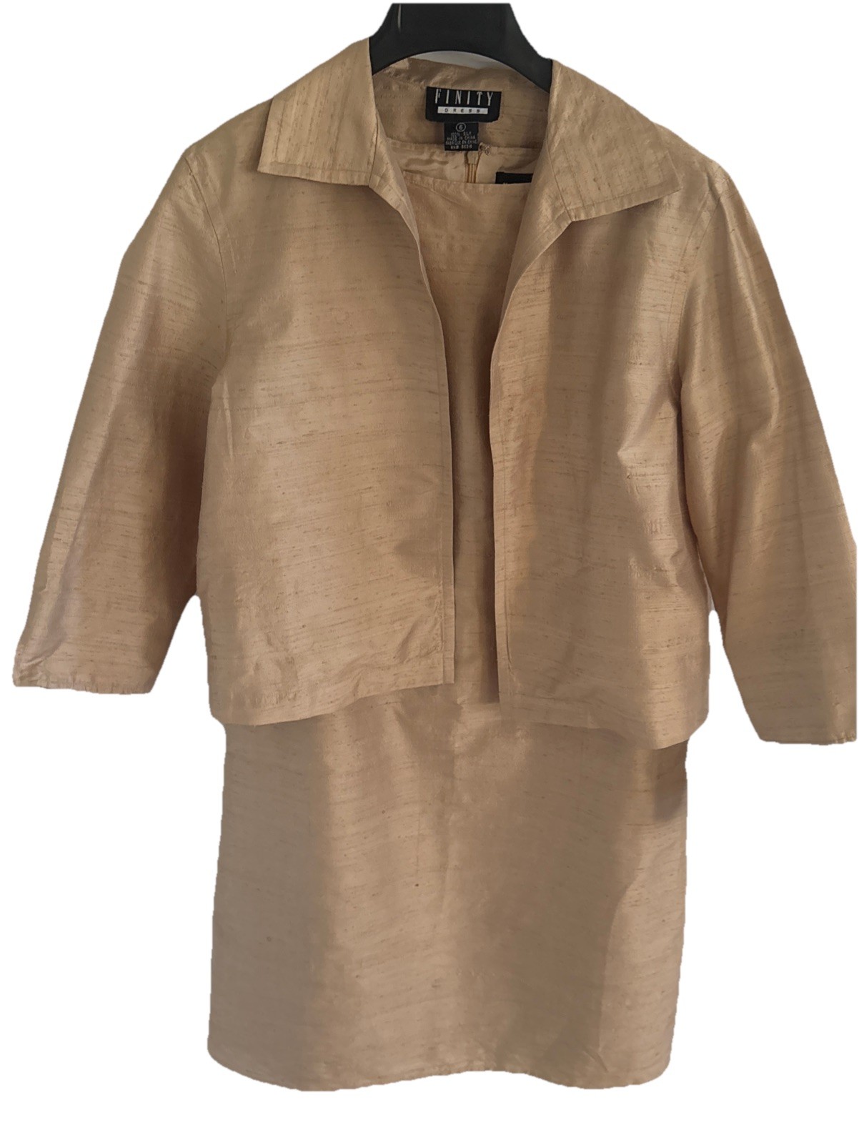 100% Silk Finity Sheath/Jacket Beach, Fully Lined Dress Sz 6-37”Long New W/Tags