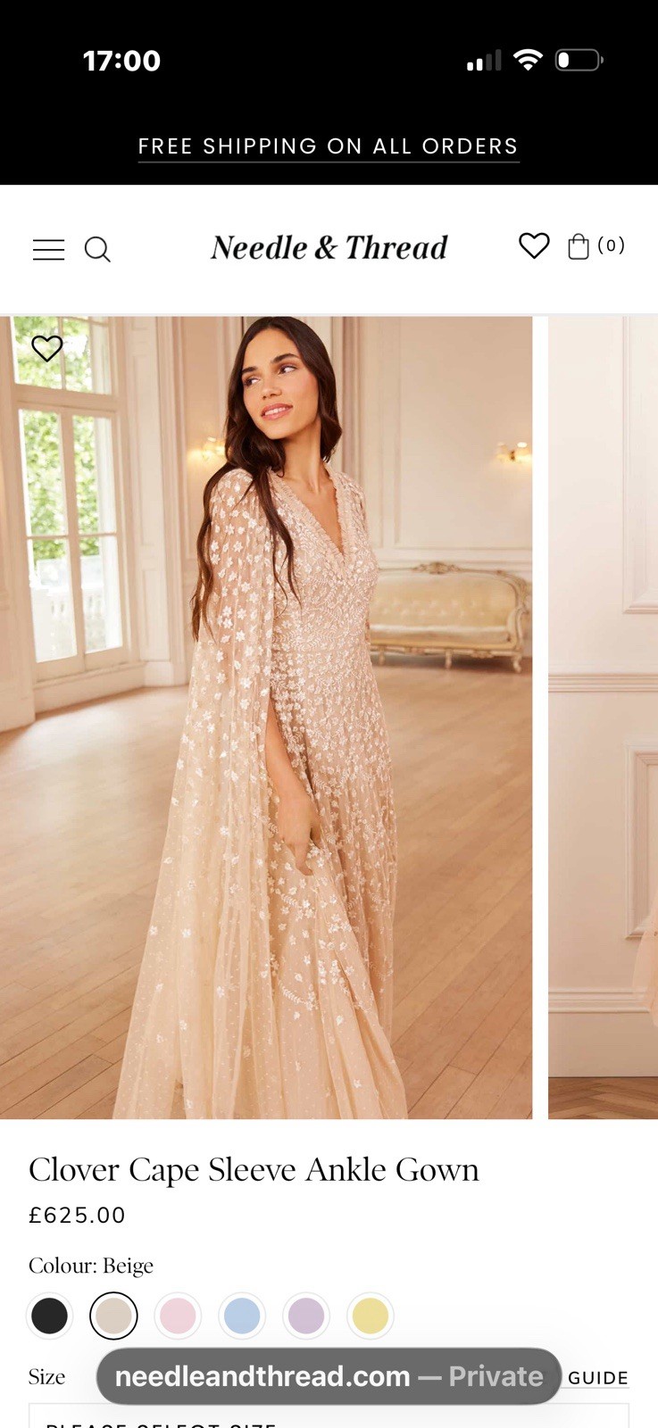 Needle and Thread Clover Cape Ankle Gown