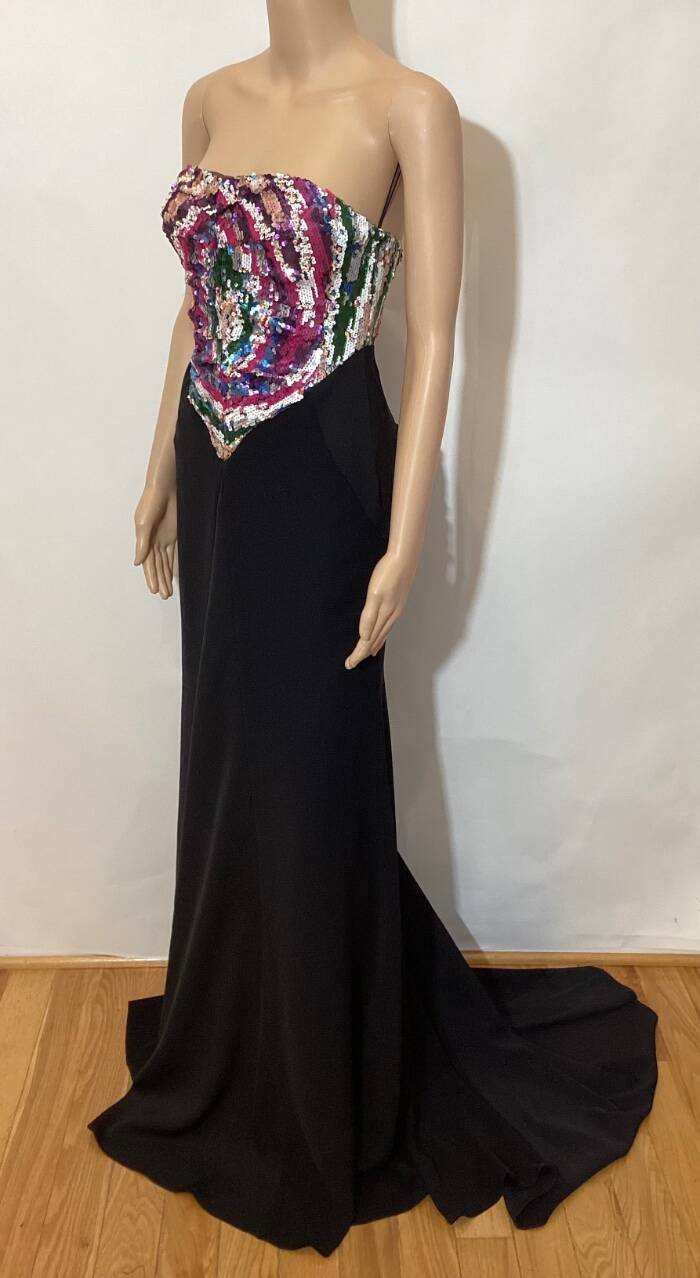 H A R B I S O N ANDROMEDA SEQUIN BODICE GOWN SZ US 2 MRSP: $2795