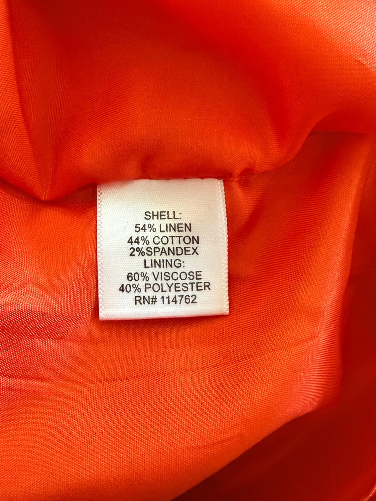 {PIM + LARKIN} Dress Orange Sz. M Sheath Pockets Lined Zip Linen Blend Summer