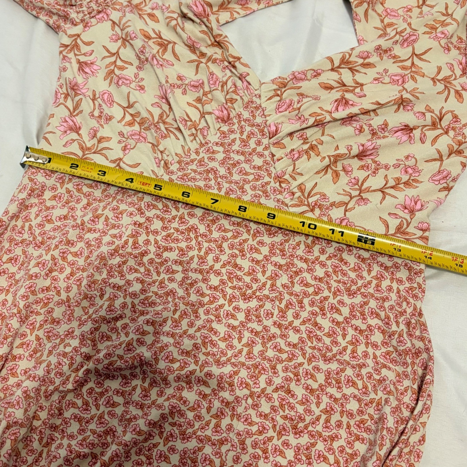 FREE PEOPLE Floral Mixed Print Maxi Dress with billowed sleeves and open back