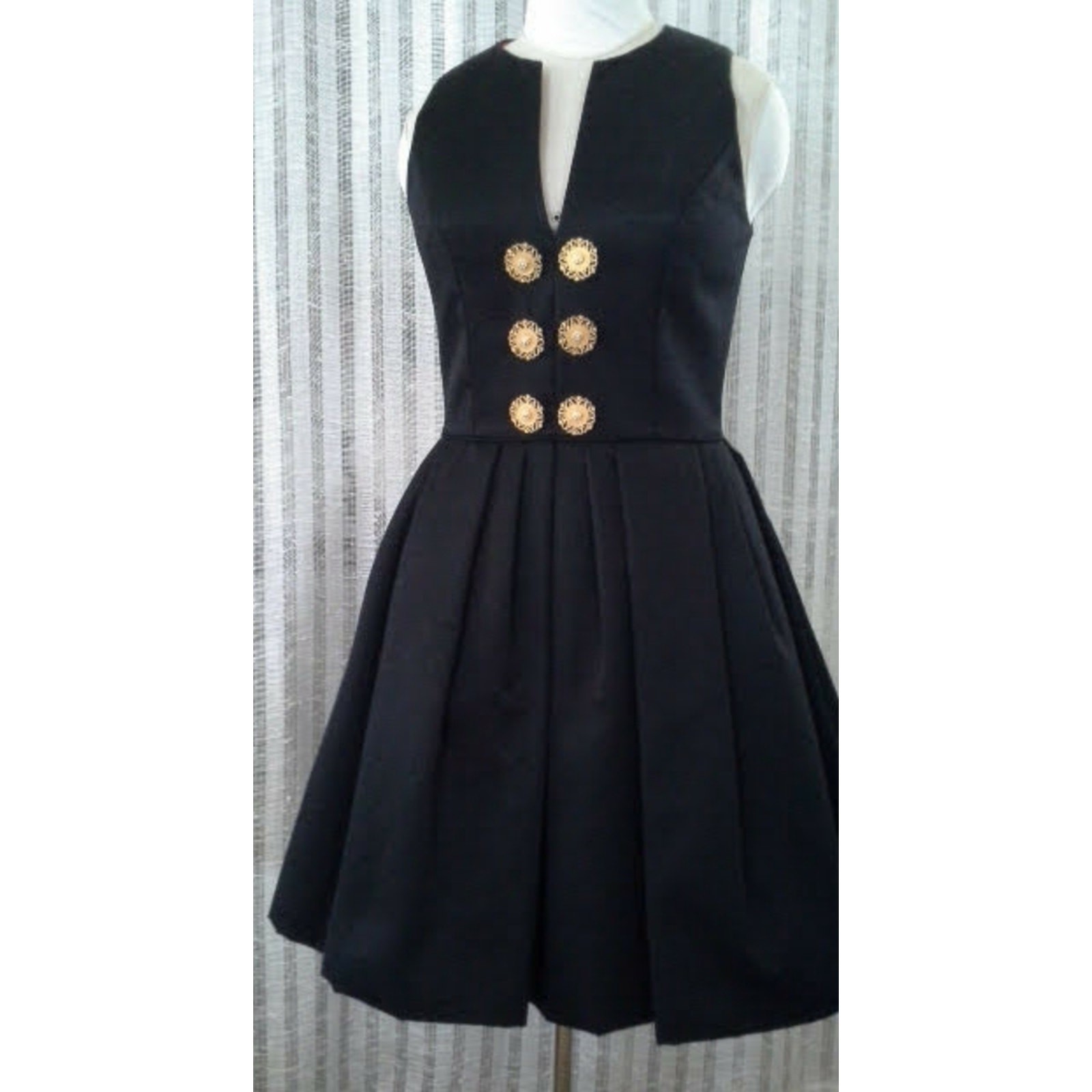 Vintage A.J. BARI Little Black Dress Approx Size 6 Retro Prom 90s Cocktail Party