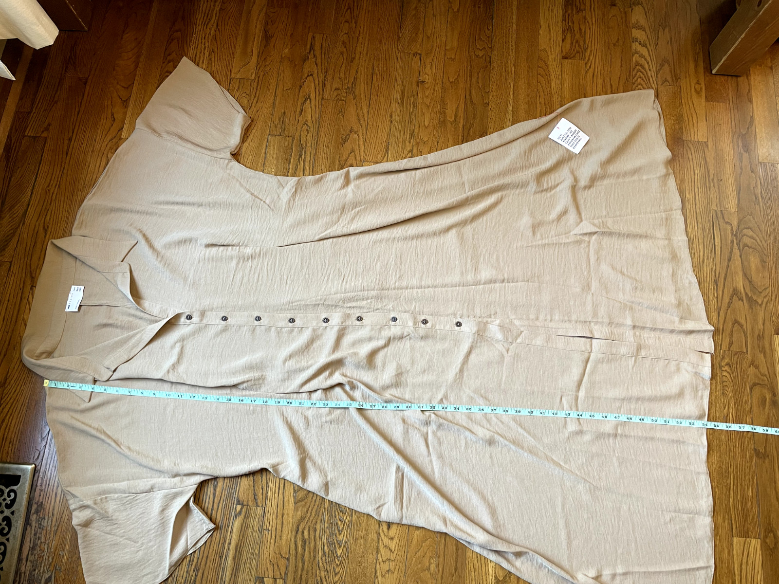 ASOS DESIGN Curve Button Through Waist Midi Shirt Dress In Beige US 26/UK30 NWT